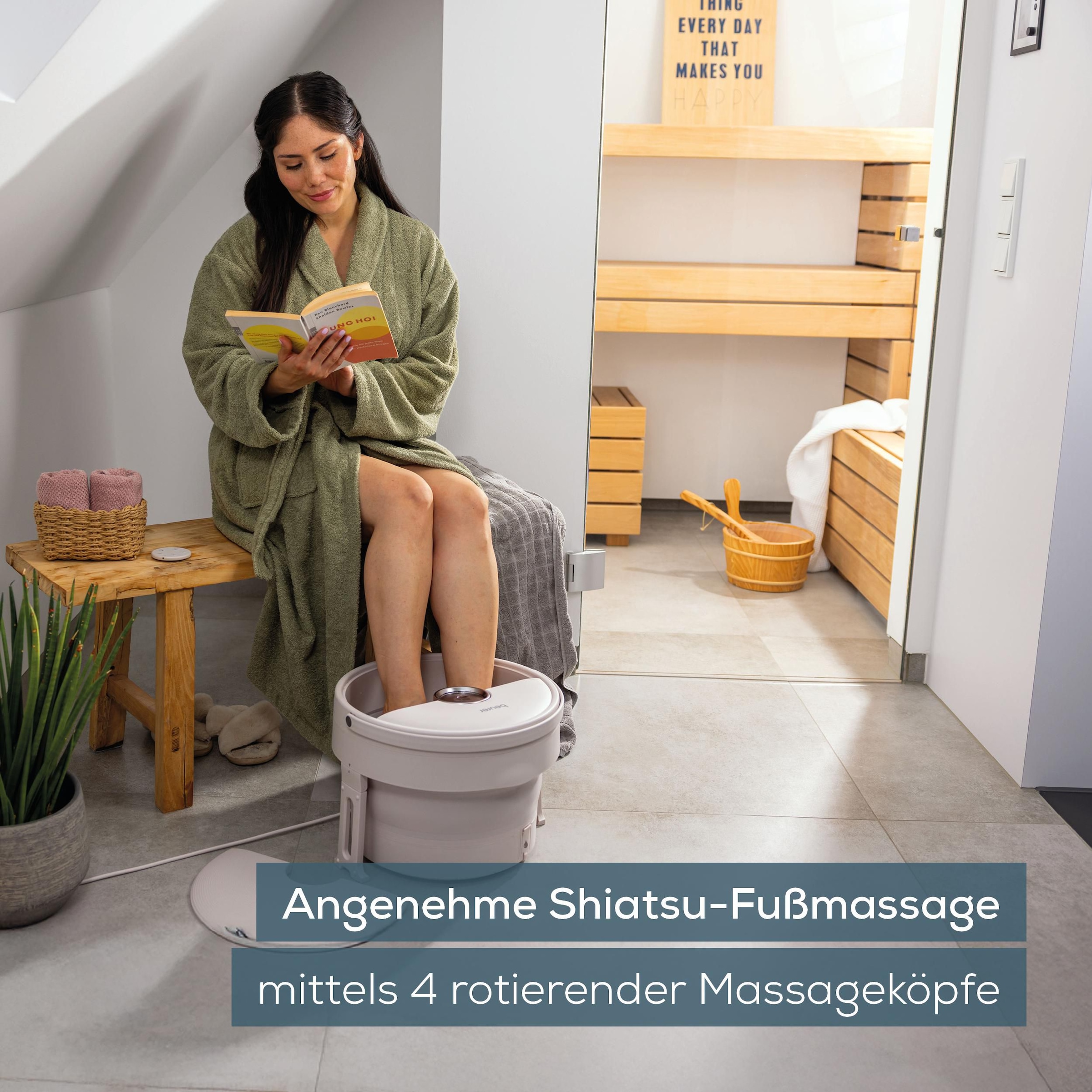 BEURER Fußbad »FB 55 Modernes Design mit Faltfunktion und 3 Temperaturstufen« Fußbad und Shiatsu-Massagegerät in einem