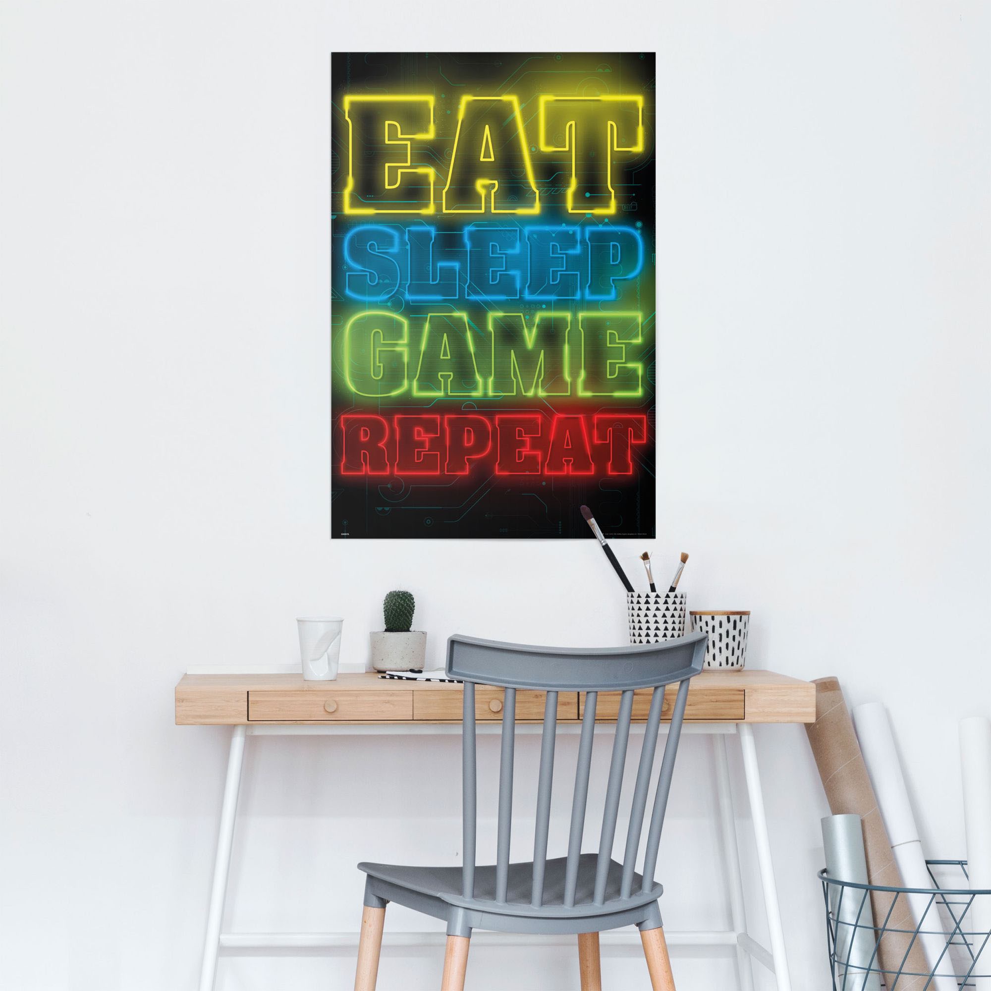 Reinders! Poster »Poster Zocken kaufen St.) game bequem (1 Eat sleep repeat«, Spiele