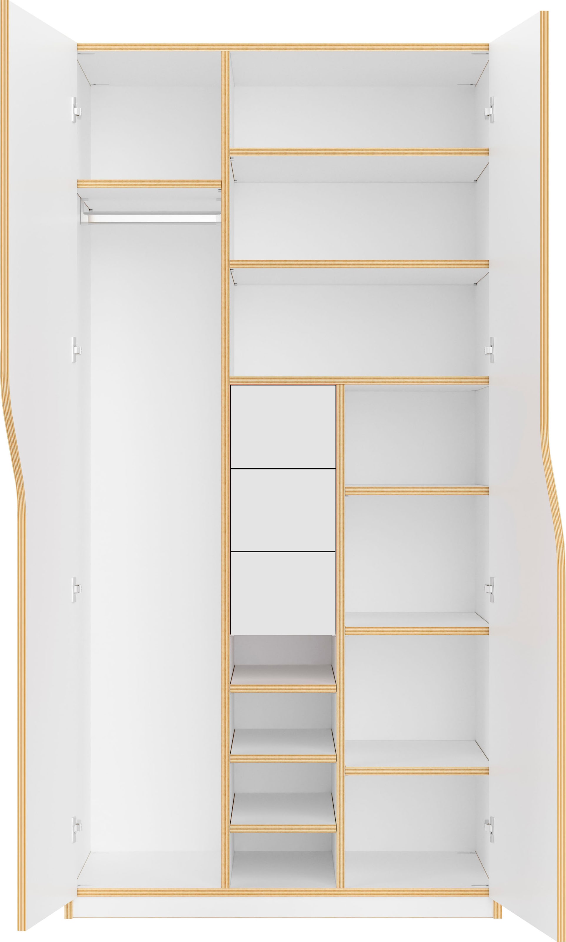 Müller SMALL LIVING Kleiderschrank »PLANE Ausstattung Nr. 4«, inklusive 3  innenliegenden Schubladen, Kleiderstange und 12 Fächern bequem kaufen