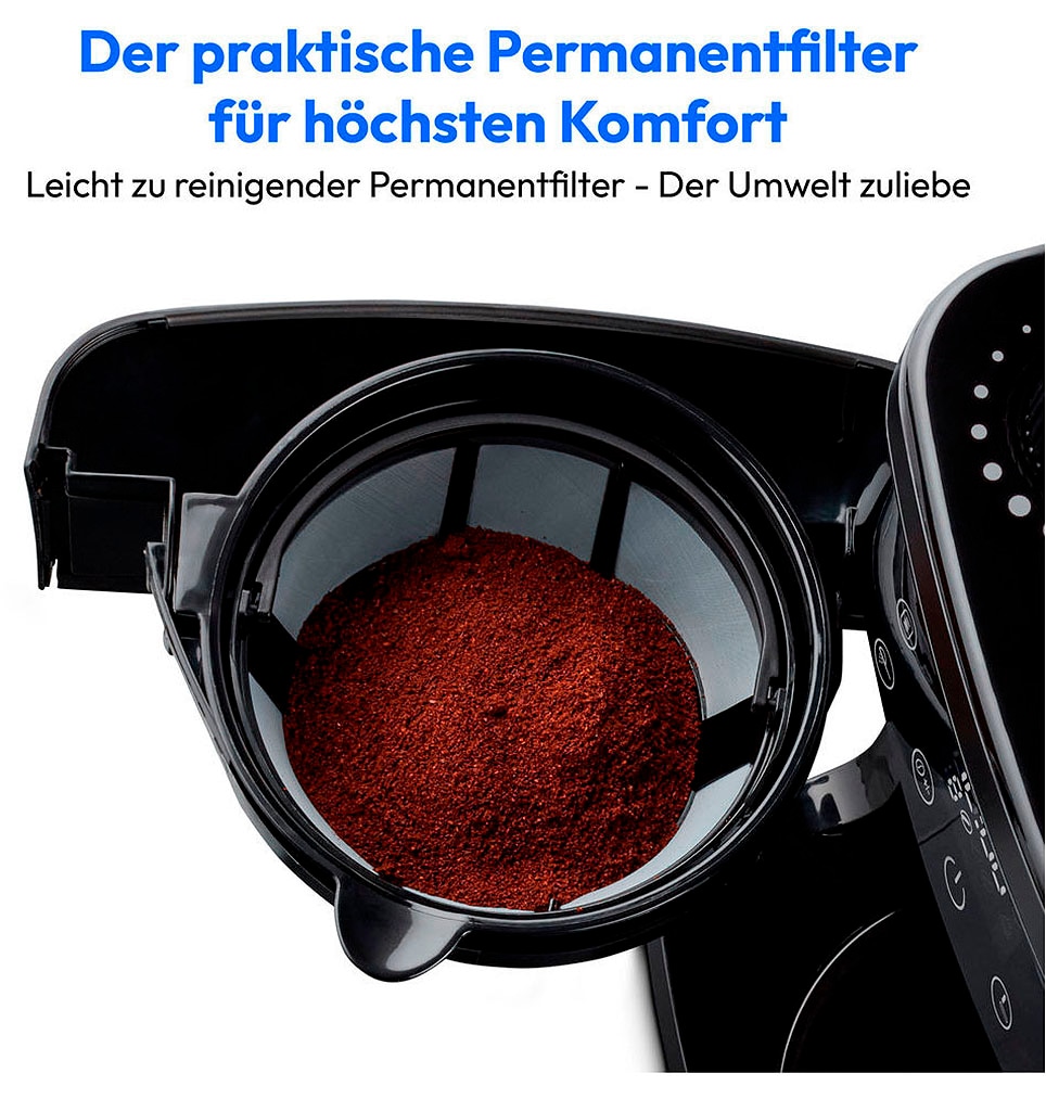 Medion® Kaffeemaschine mit Mahlwerk »MD 19911«, Permanentfilter, 8 Mahlstufen, 1 L Wassertank, Thermoskanne, Timerfunktion, 1.000 Watt