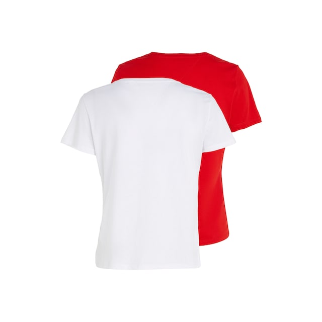 Tommy Jeans Rundhalsshirt »TJW 2PACK SOFT JERSEY TEE«, (2 tlg., 2er-Pack),  mit Tommy Jeans Logo-Flag-Stickerei bei ♕