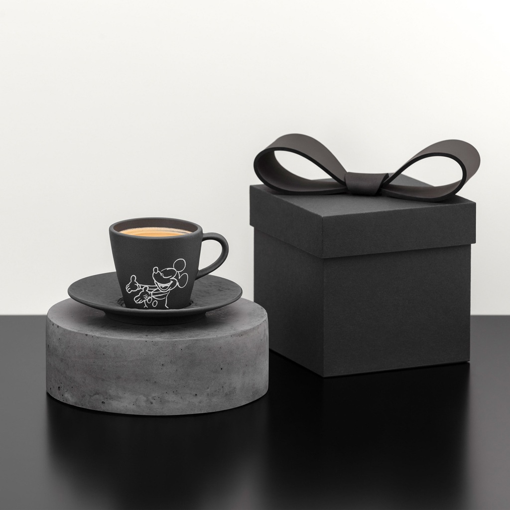 Villeroy & Boch Espressotasse »Espressotassen Manufacture Rock - Mickey Mouse 60 ml 6er Set schwarz« Spülmaschinenfest, Mikrowellensicher
