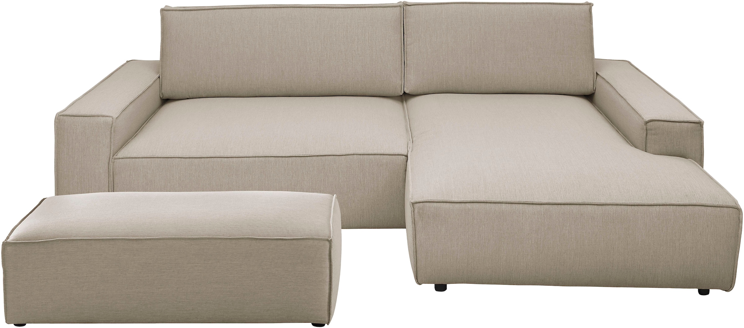 Home affaire Polsterecke »SHERWOOD XXL tief, L-Form, Schlaffunktion, Bigsofa, Cord, Leinenoptik« stellbar zum Schlafsofa (Krokodilverbinder), Cord, Leinenoptik,
