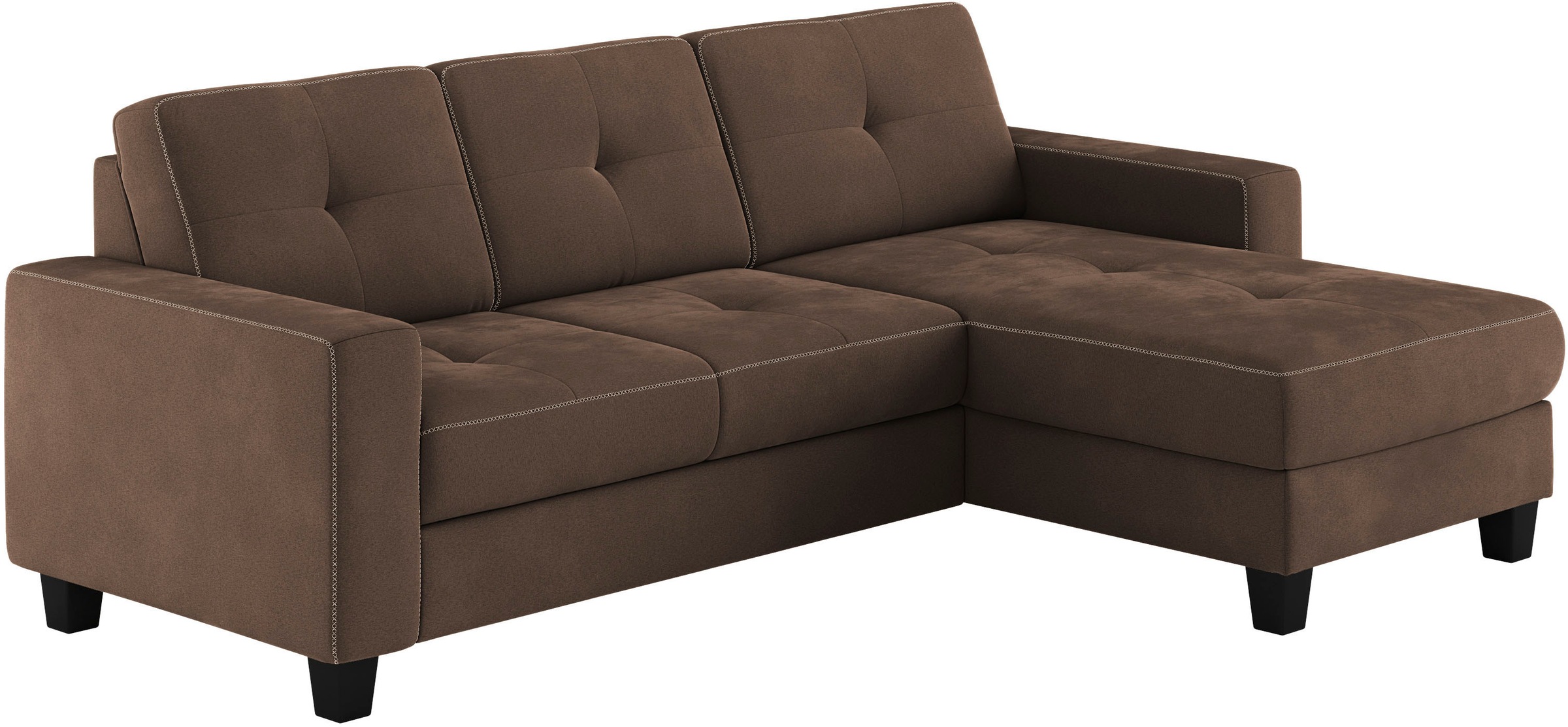 Places of Style Ecksofa »Varese L-Form«, wahlweise mit Bettfunktion und Bettkasten