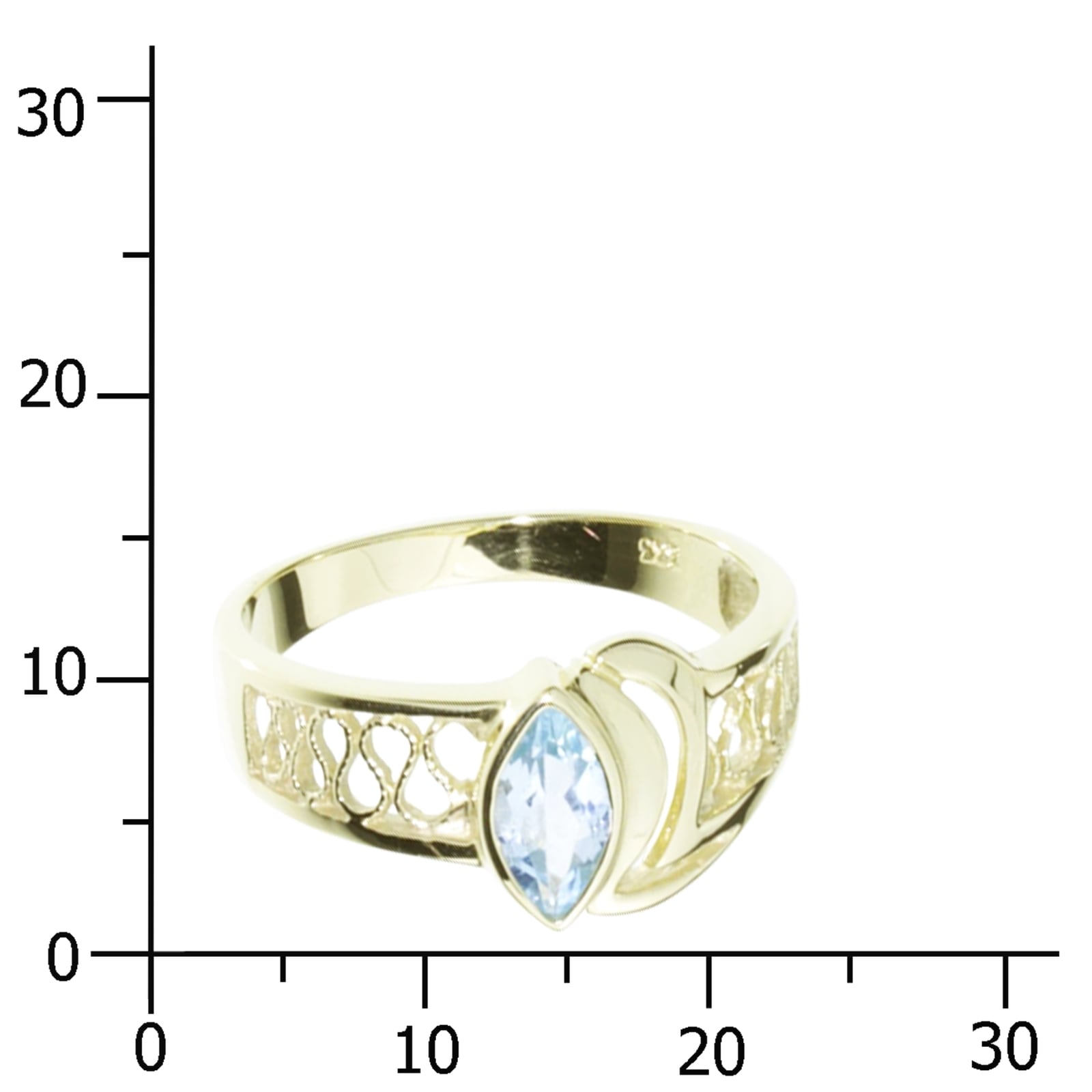 OSTSEE-SCHMUCK Fingerring »- Anisia - Gold 333/000 - Blautopas«