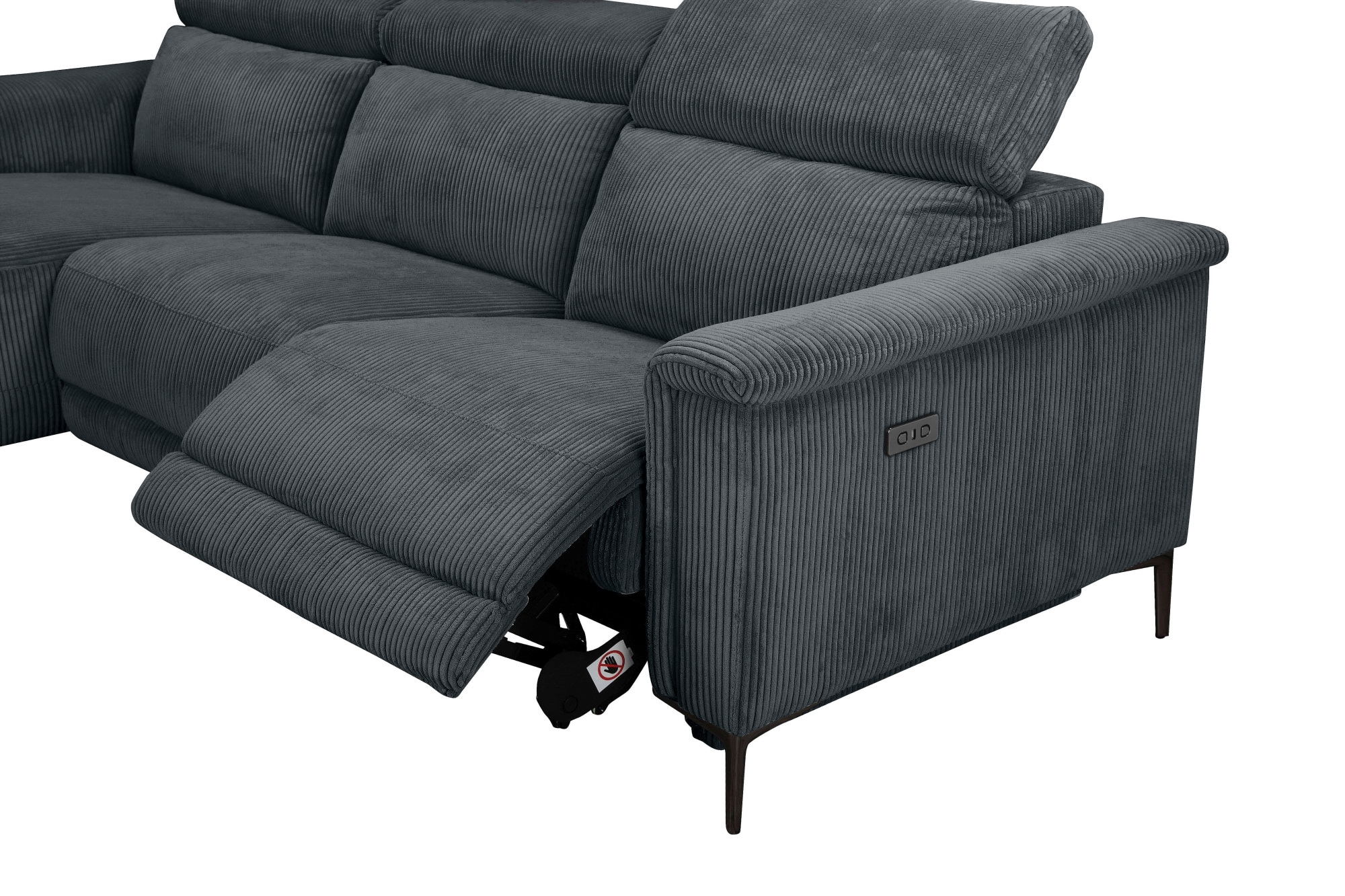 Home affaire Ecksofa »Lund in Cord, L-Form, 261 cm, manuelle und elektr. Relaxfunktion,«, USB-C und Kopfteilverstellung