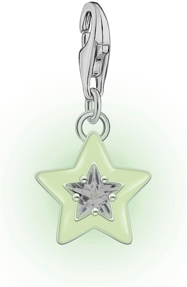 THOMAS SABO Charm Stern »mit Steinen und Kaltemaille« mit Glas-Keramik Stein oder Zirkonia (synth.)