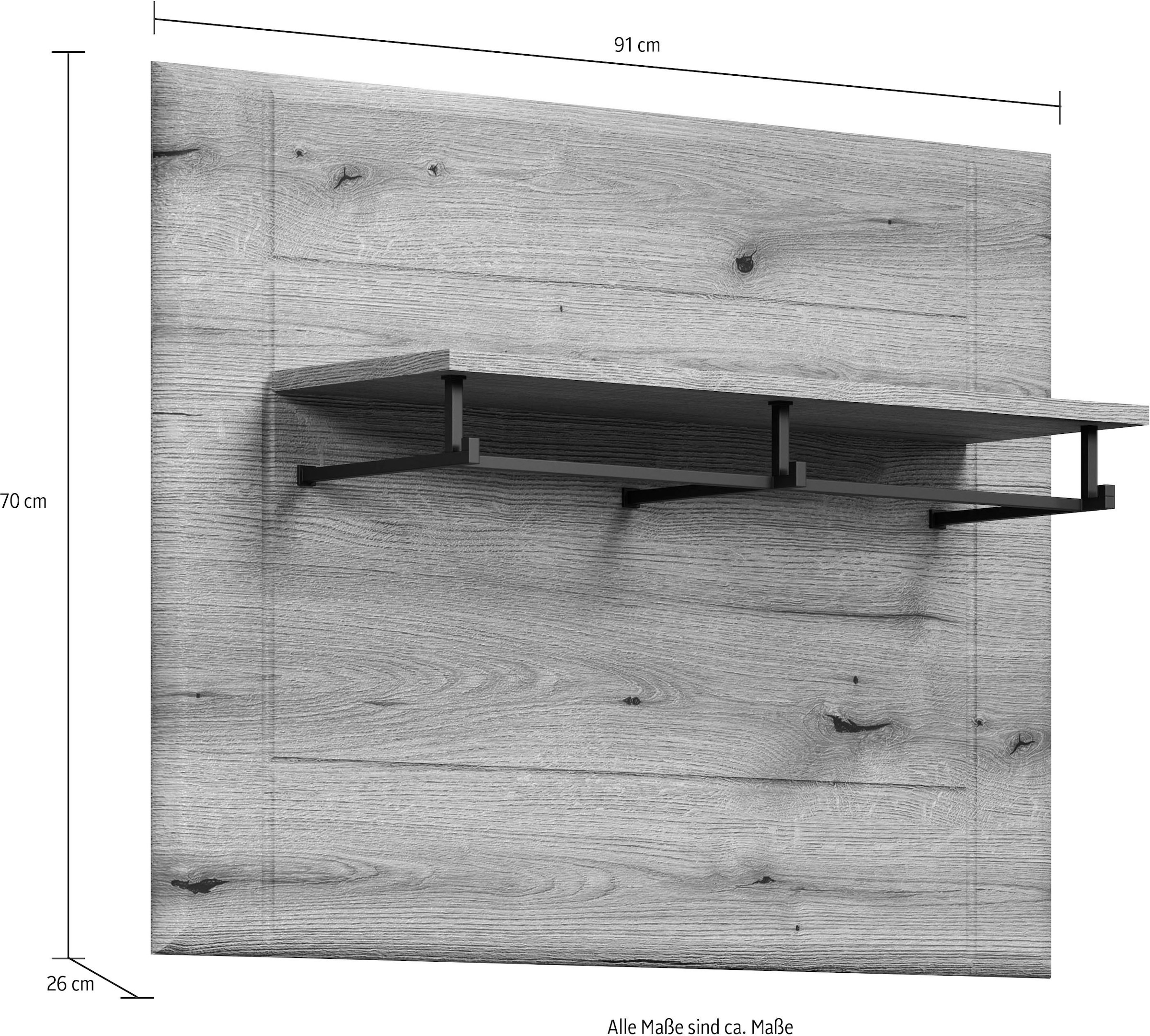 INOSIGN Wandboard »Graz«, (Packung, 1 St.), Maße (B/H/T in cm): (91/70/26) - Farbe: Weiß Hochglanz und Eiche