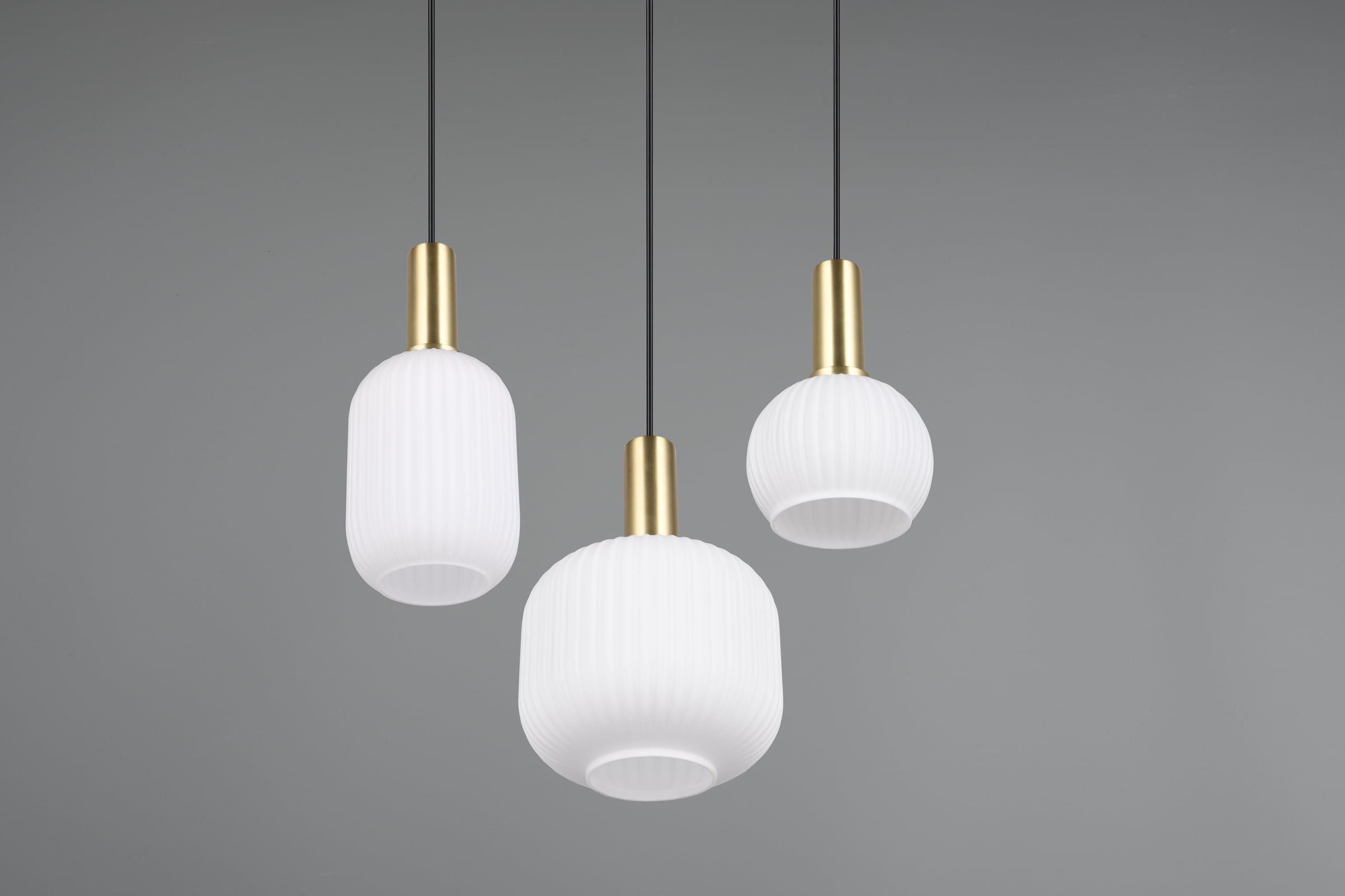 TRIO Leuchten Pendelleuchte »DIVA, E27 Hängelampe 3-flammig mit Glasschirm, exkl 3xE27 max 10W« E27 1 Stk. warmweiß - kaltweiß höhenverstellbar bis max 150cm Hängeleuchte Ø 30 cm Wohnzimmer Küche