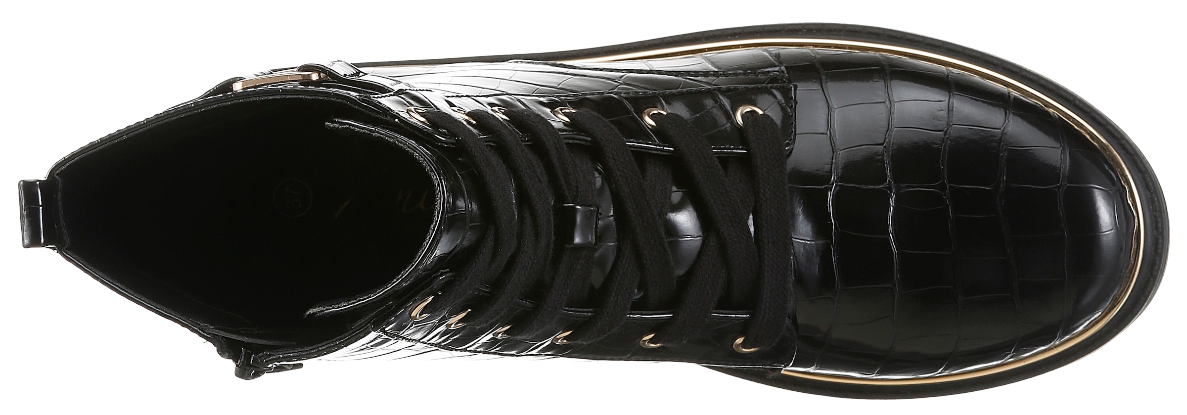 Aniston SHOES Schnürboots  Schnürstiefelette, Ankle Boots im Croco-Look - NEUE KOLLEKTION