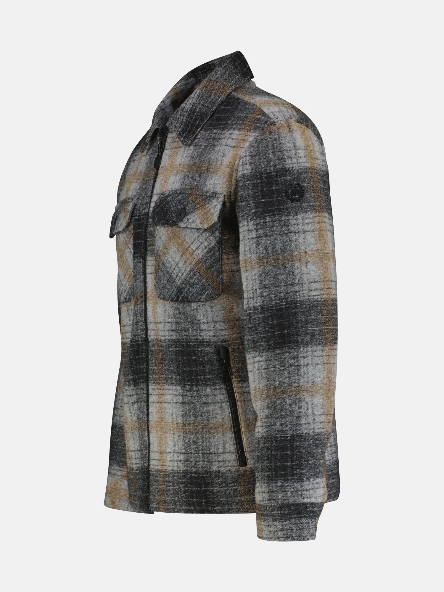 LERROS Outdoorjacke »LERROS Karierte Outdoor-Hemdjacke in Woll-Optik« ohne Kapuze Keine Angabe