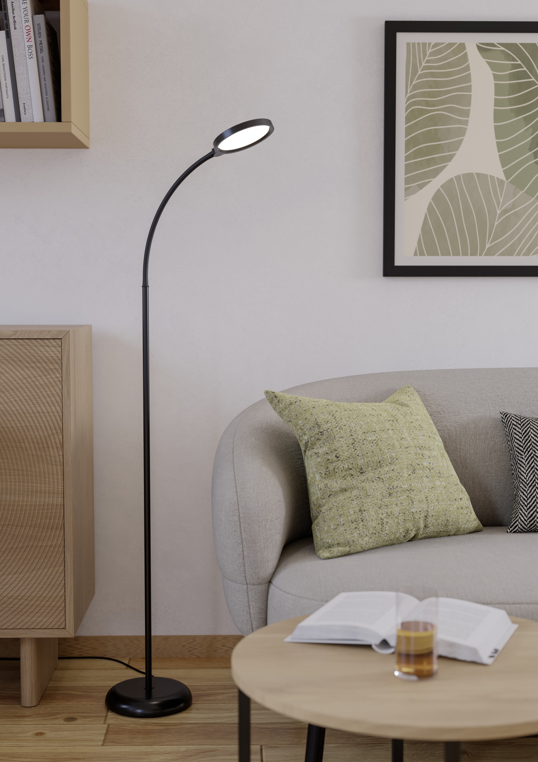 EGLO Stehlampe »LAURO Stehlampe - Kunststoff - LED - 1X5,5W - IP20« LED-Modul 1 Stk. Kaltweiß | Neutralweiß | Warmweiß Standleuchte, Wohnzimmer, Schlafzimmer, Esszimmer, L45 x B21 x H132 cm