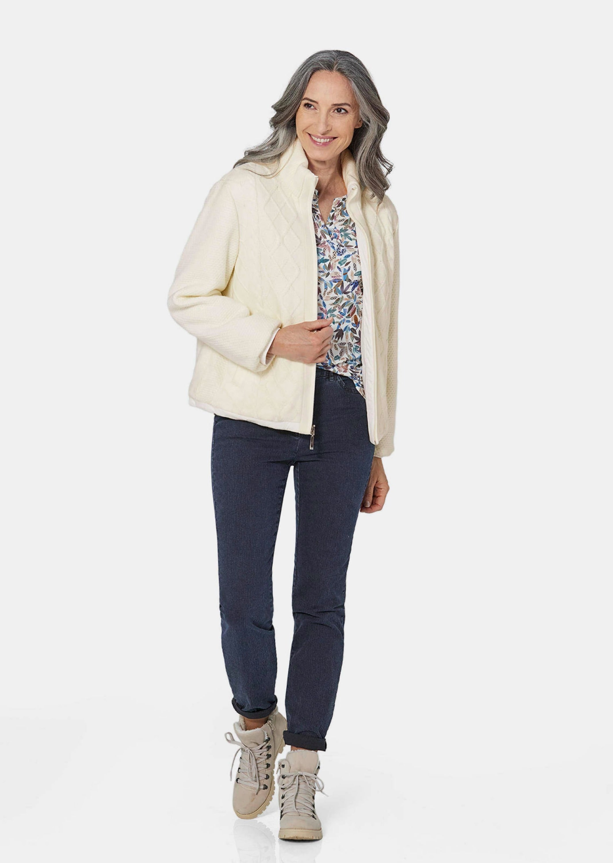 GOLDNER Kurzjacke »Kurzgröße Wendejacke in Strick- oder Steppoptik«