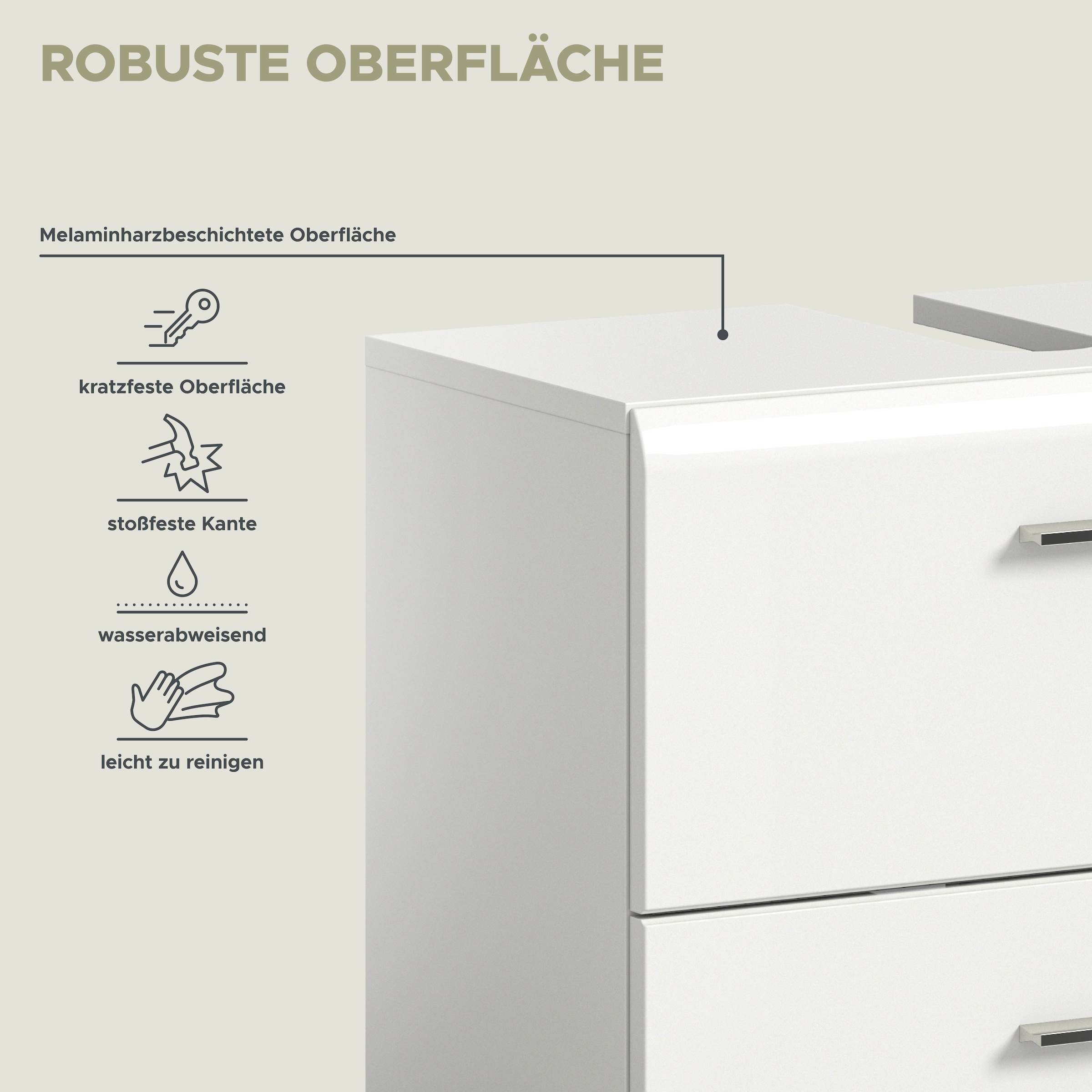 INOSIGN Badmöbel-Set »FLORENZ, TOPSELLER!, 2-teilige Badkombination, hochwertige MDF-Front«, (bestehend aus: 1 Waschbeckenunterschrank, 1 Spiegelschrank), Bad-Kombination, Bad-Möbel, Badezimmer, Kombination, Kombi