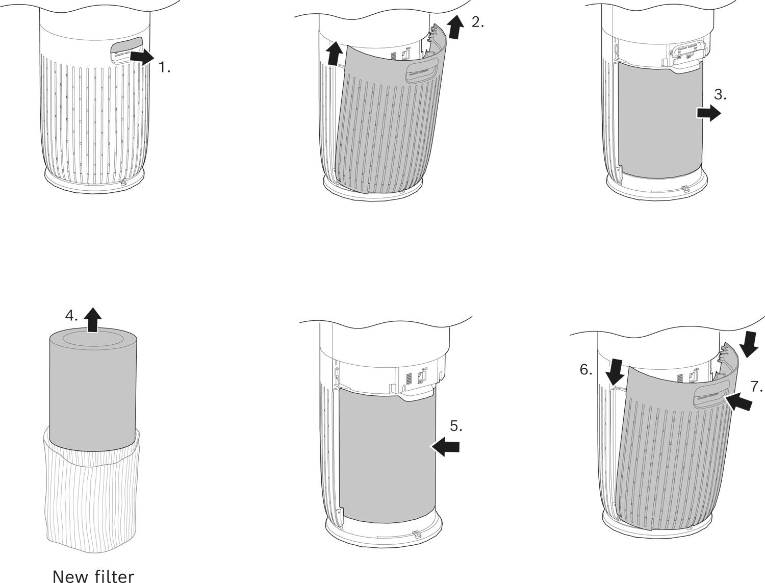 BOSCH Kombifilter »4-in-1 HEPA Filter mit Hocheffizienter Aktivkohle- und Bakterienfilter«