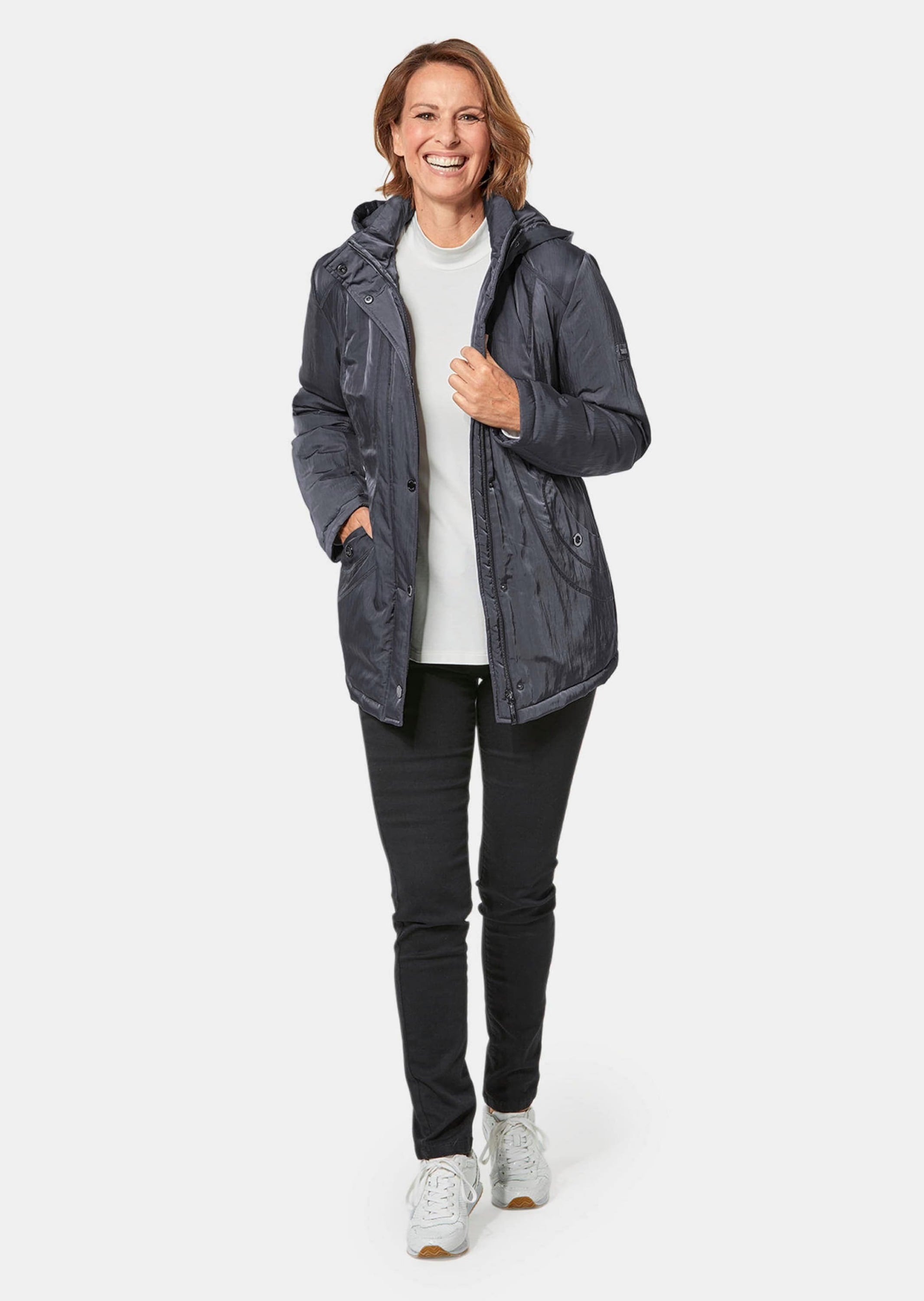 GOLDNER Winterjacke »Jacke mit Kapuze in dezenter Crashstruktur«