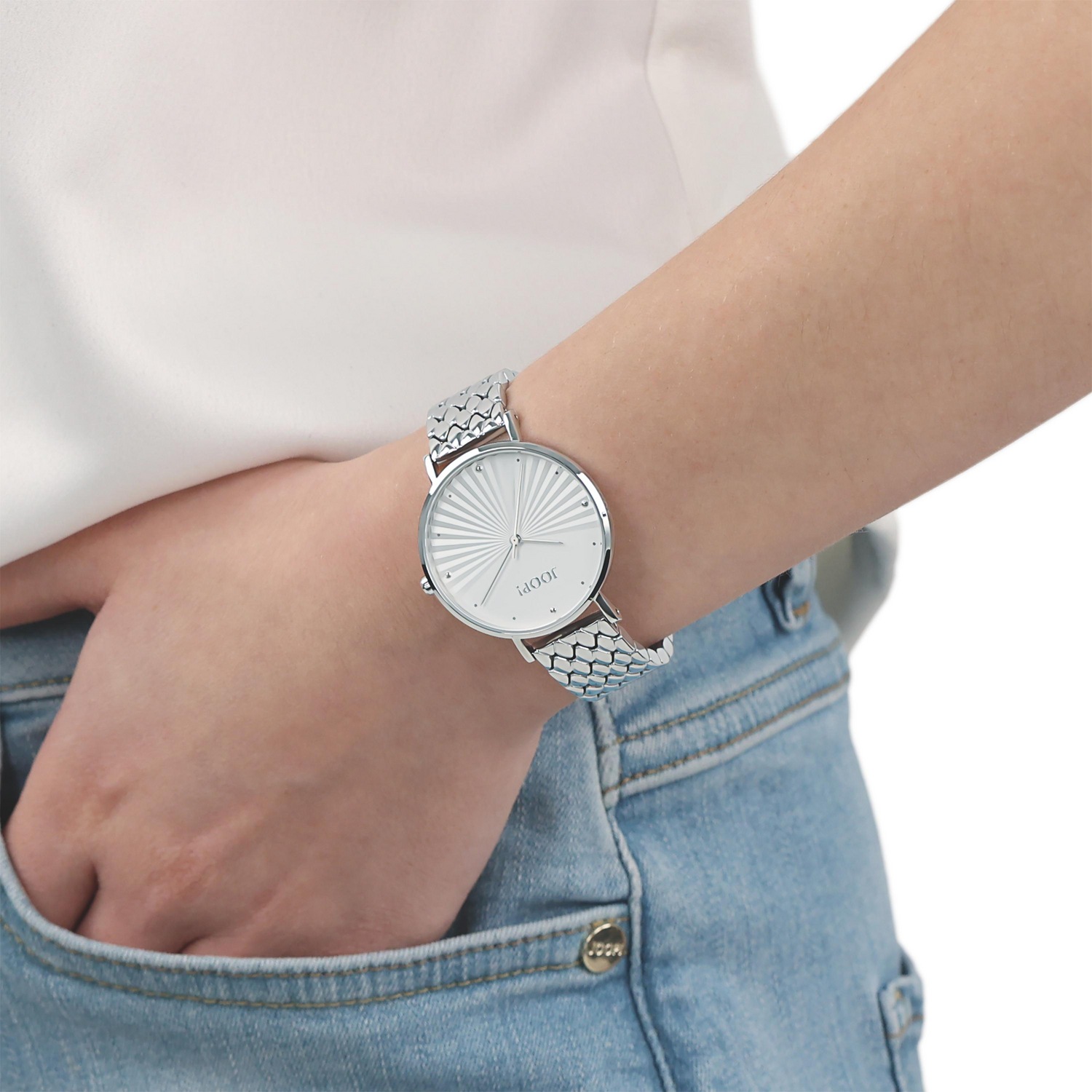 JOOP! Quarzuhr Armbanduhr, Damenuhr, Edelstahlarmband, analog
