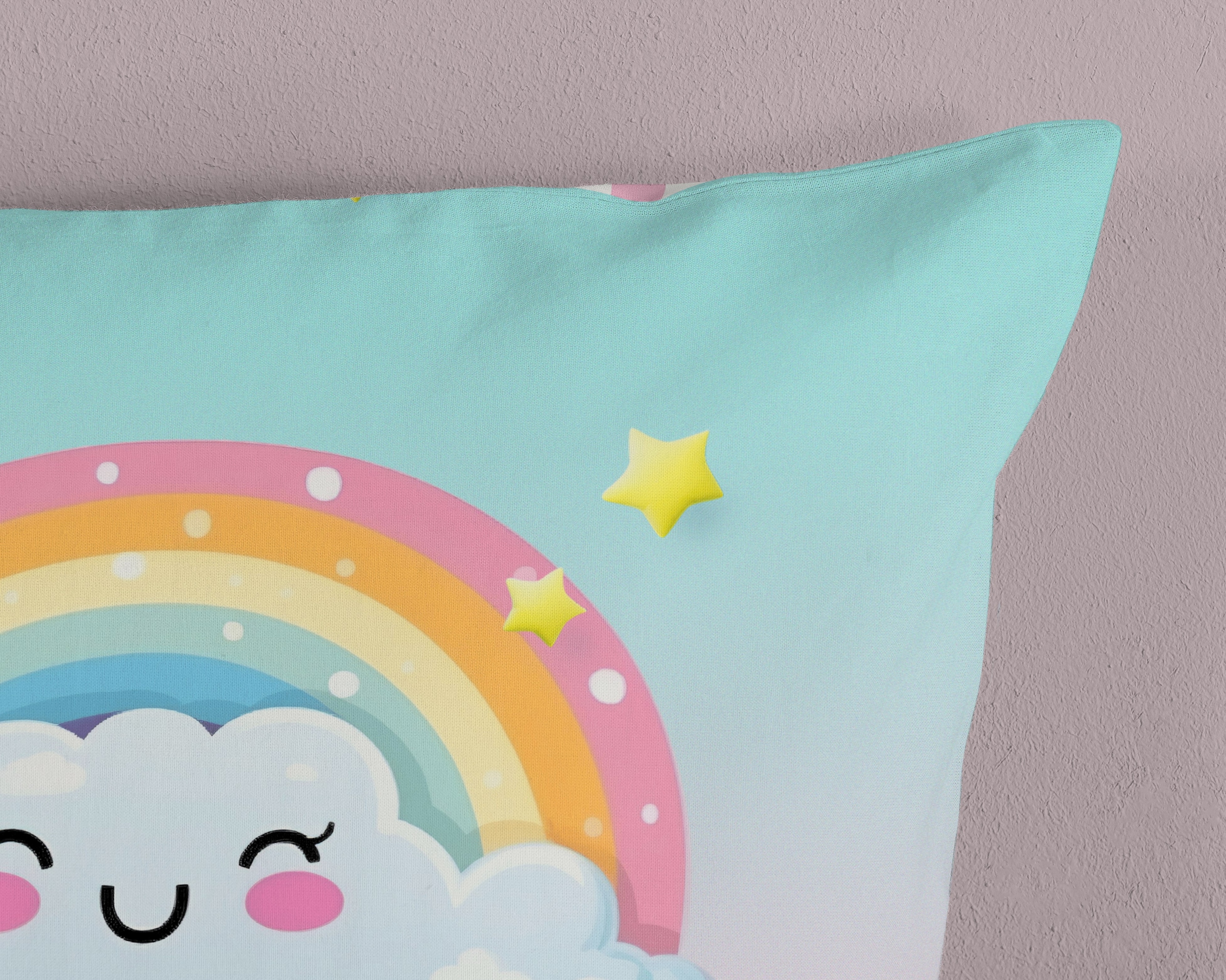 good morning Kinderbettwäsche »Sweety«, Baumwolle, 135x200, Wendeoptik, Kind, Einhorn, Regenbogen, Rosa, Multi