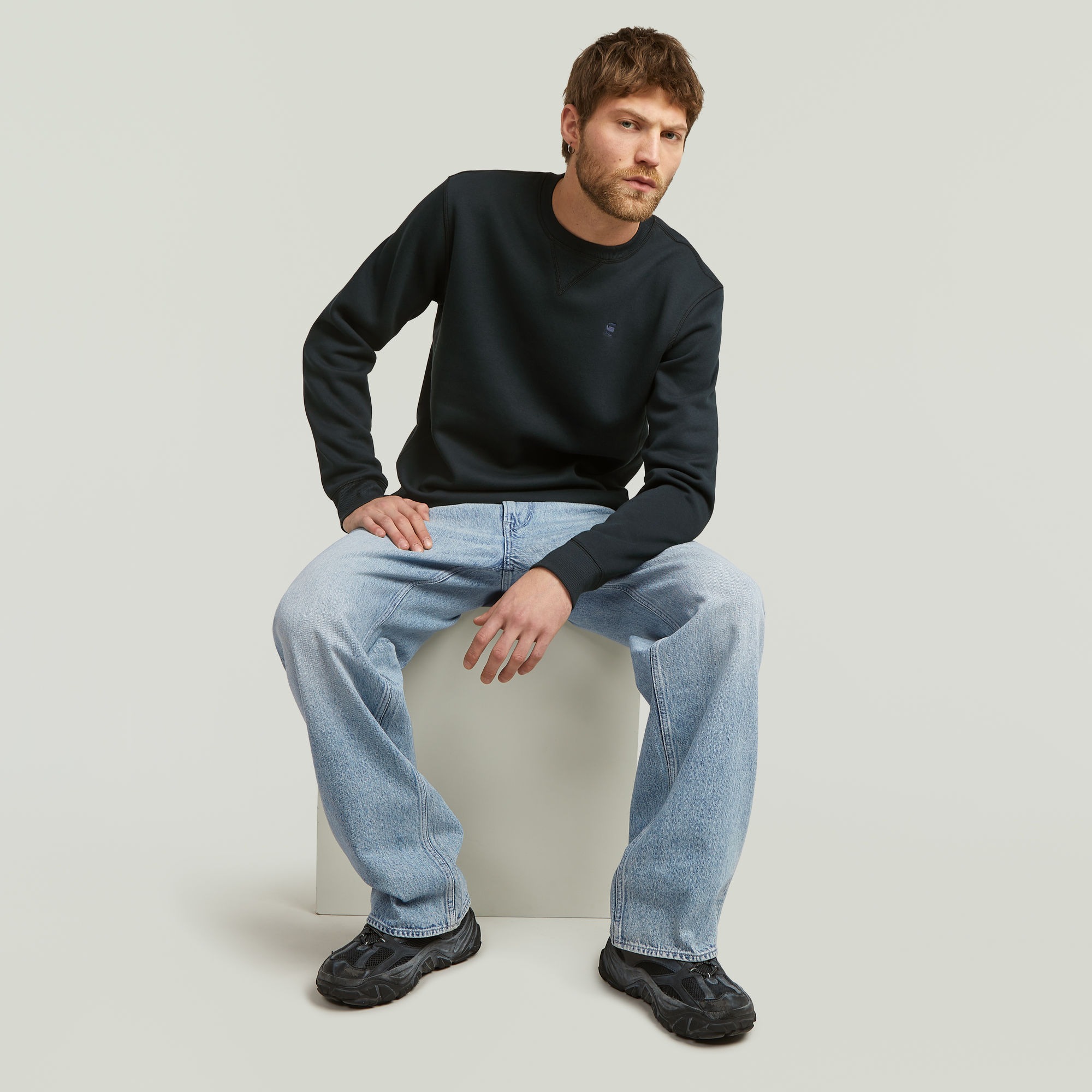 G-STAR Sweatshirt »Premium Core Pacior Sweat«, mit Ripp-Seiteneinsätzen
