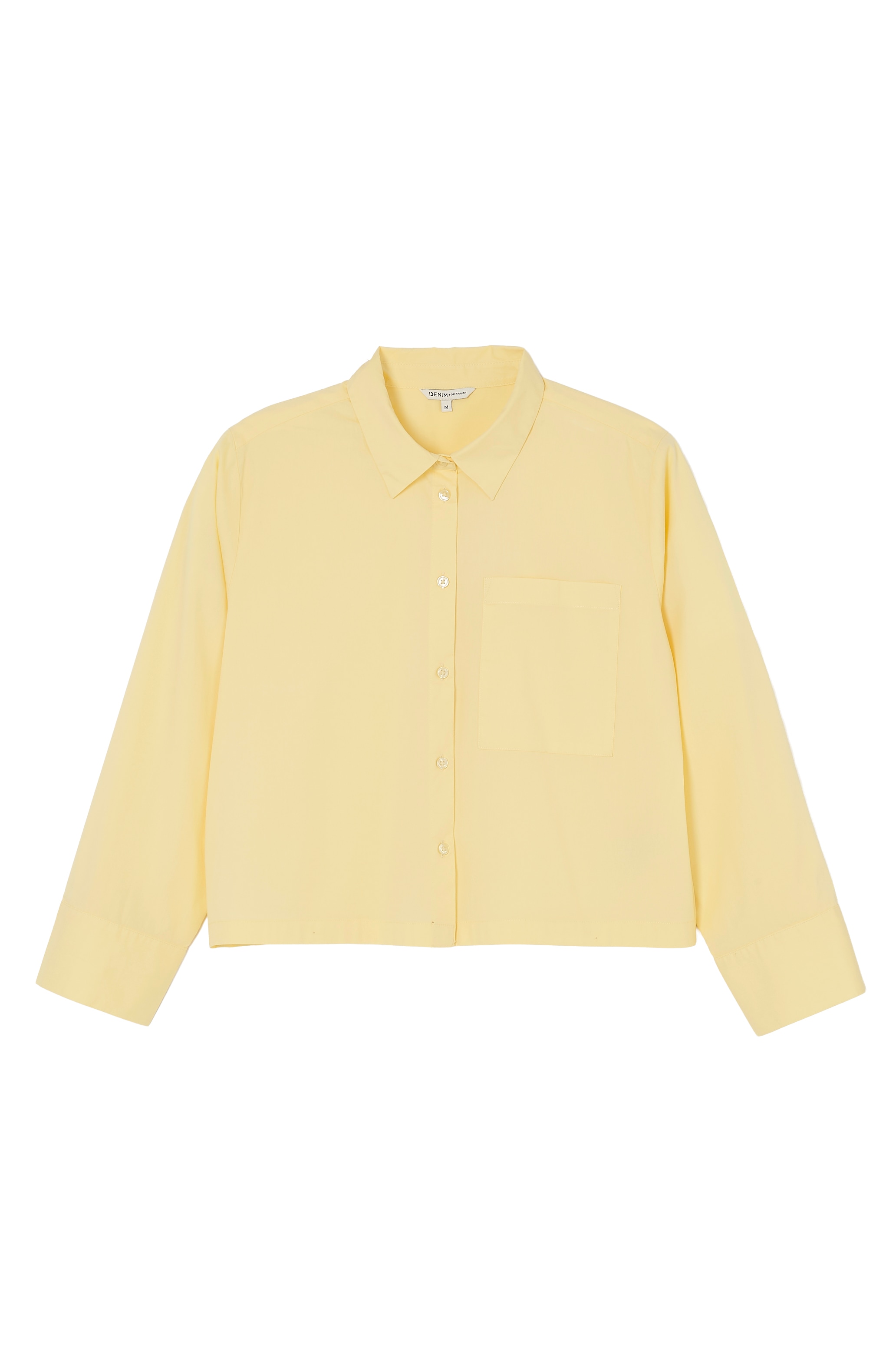 TOM TAILOR Denim Hemdbluse, mit Kellerfalte im Oversize-Look und extra kurz