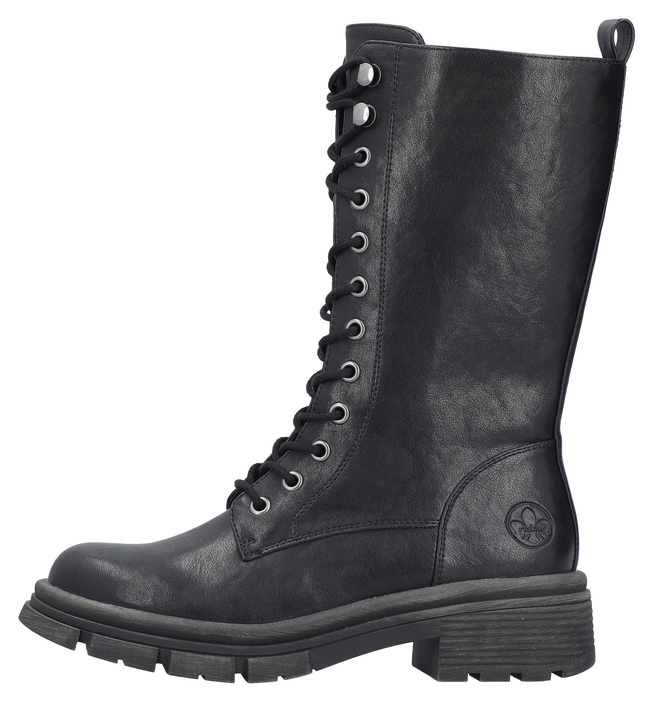 Rieker Schnürstiefel  Schnürboots mit Reißverschluss und robuster Profilsohle