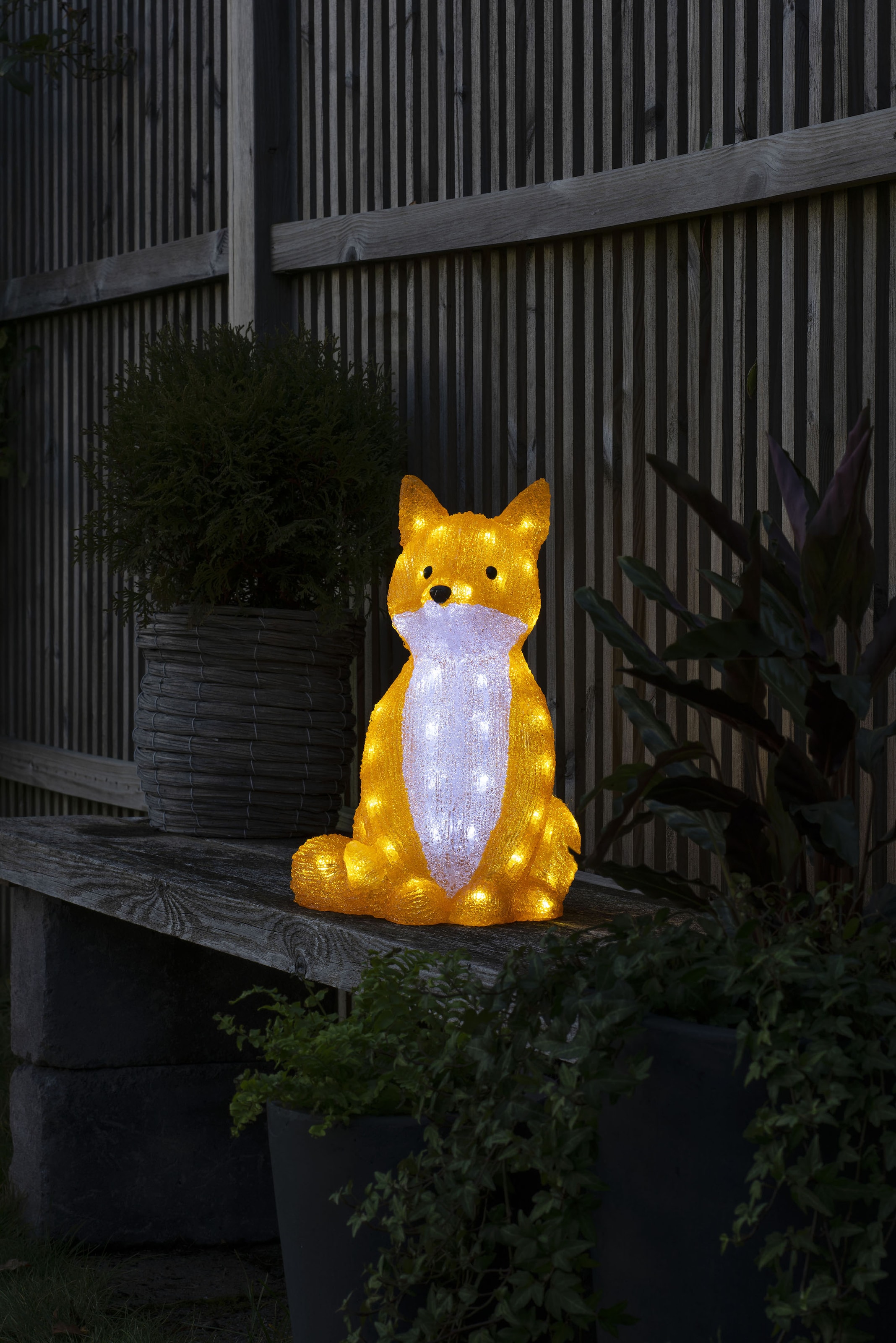 KONSTSMIDE Weihnachtsfigur »Weihnachtsdeko 64 bestellen kalt Dioden sitzend, Acryl aussen«, weiße auf LED Rechnung Fuchs