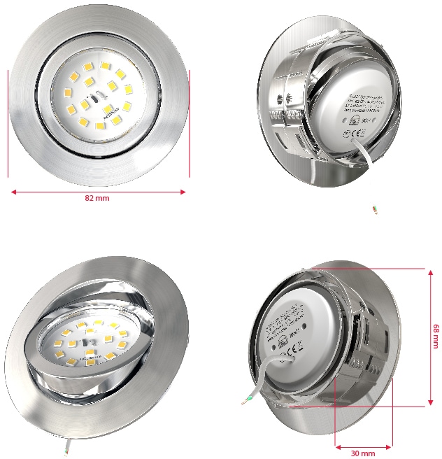 B.K.Licht LED Einbauleuchte, 5 flammig-flammig, LED Einbaustrahler,  dimmbar, 3-stufig, Wandschalter, schwenkbar online kaufen | mit 3 Jahren  XXL Garantie