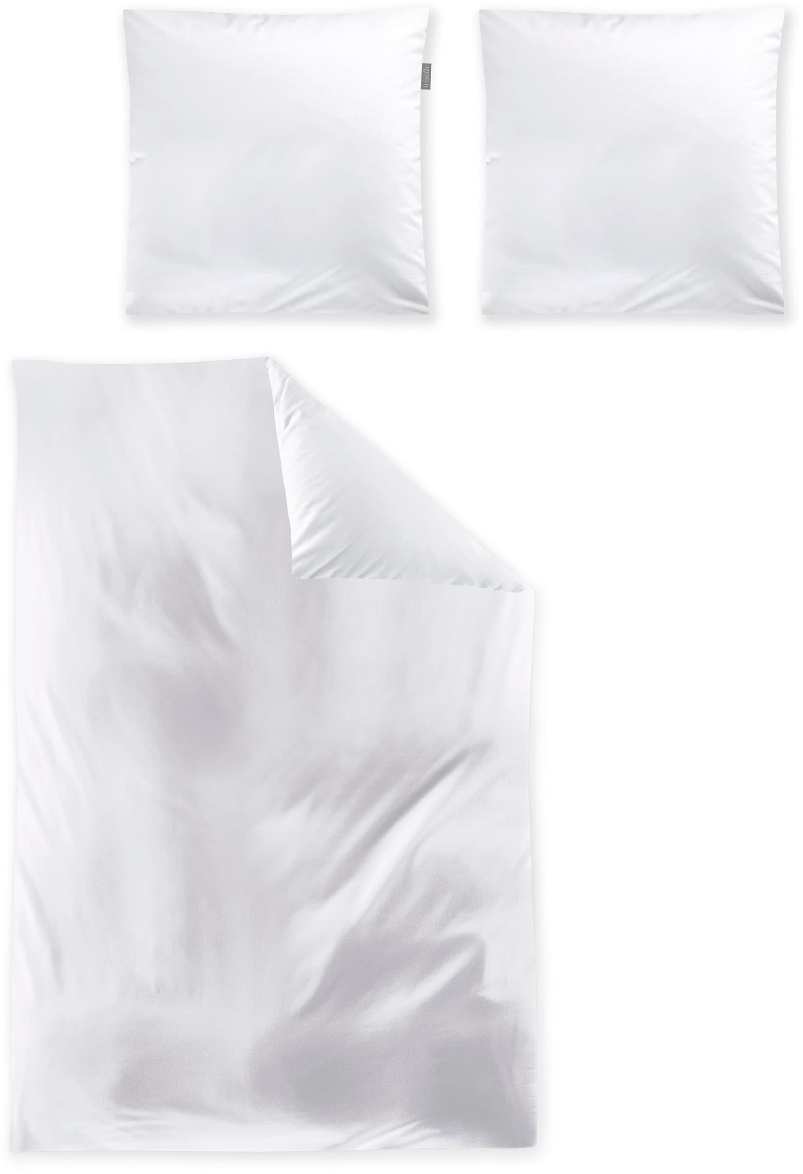 Irisette Bettwäsche »Premium Satin Bettwäsche Paris«, hochwertige Uni Premium Bettwäsche mit Reißverschluss, 100% Baumwolle