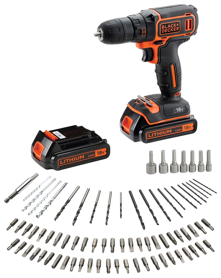 Black + Decker Akku-Bohrschrauber »BDCDC18BAFC«, (8 tlg.), inkl. 2 Akkus