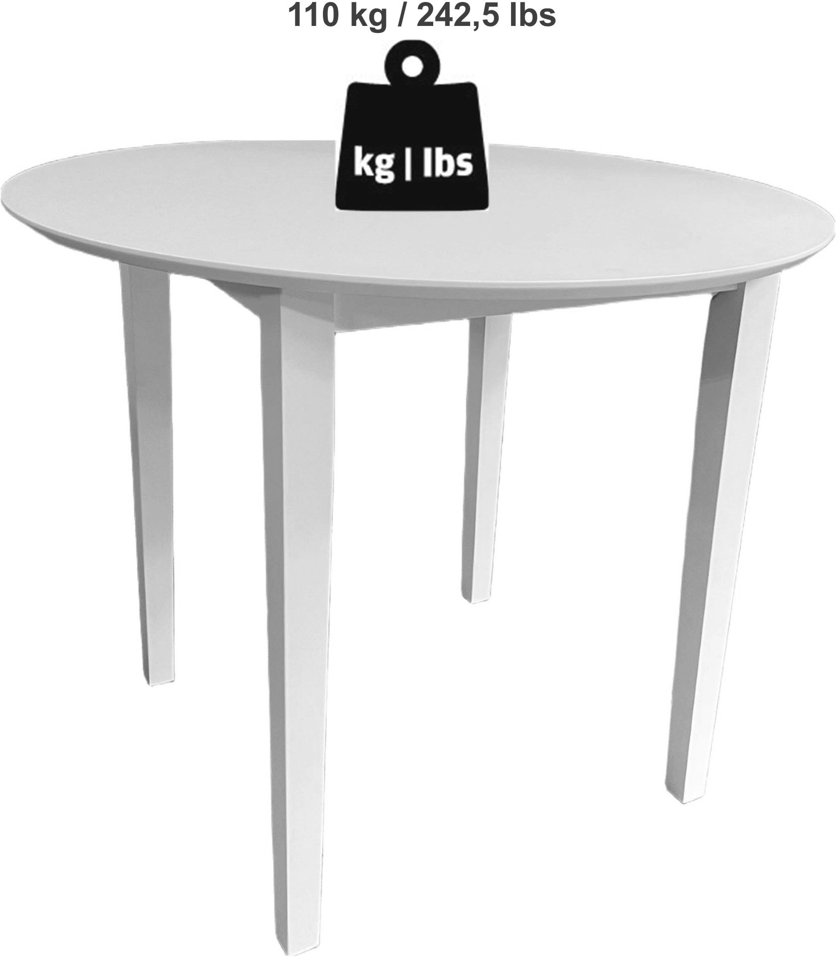 Jahnke Esstisch »DINE LITE 90« Esstisch, rund, Massivholz, Skandi-Look, bis zu 4 Personen, 90 cm