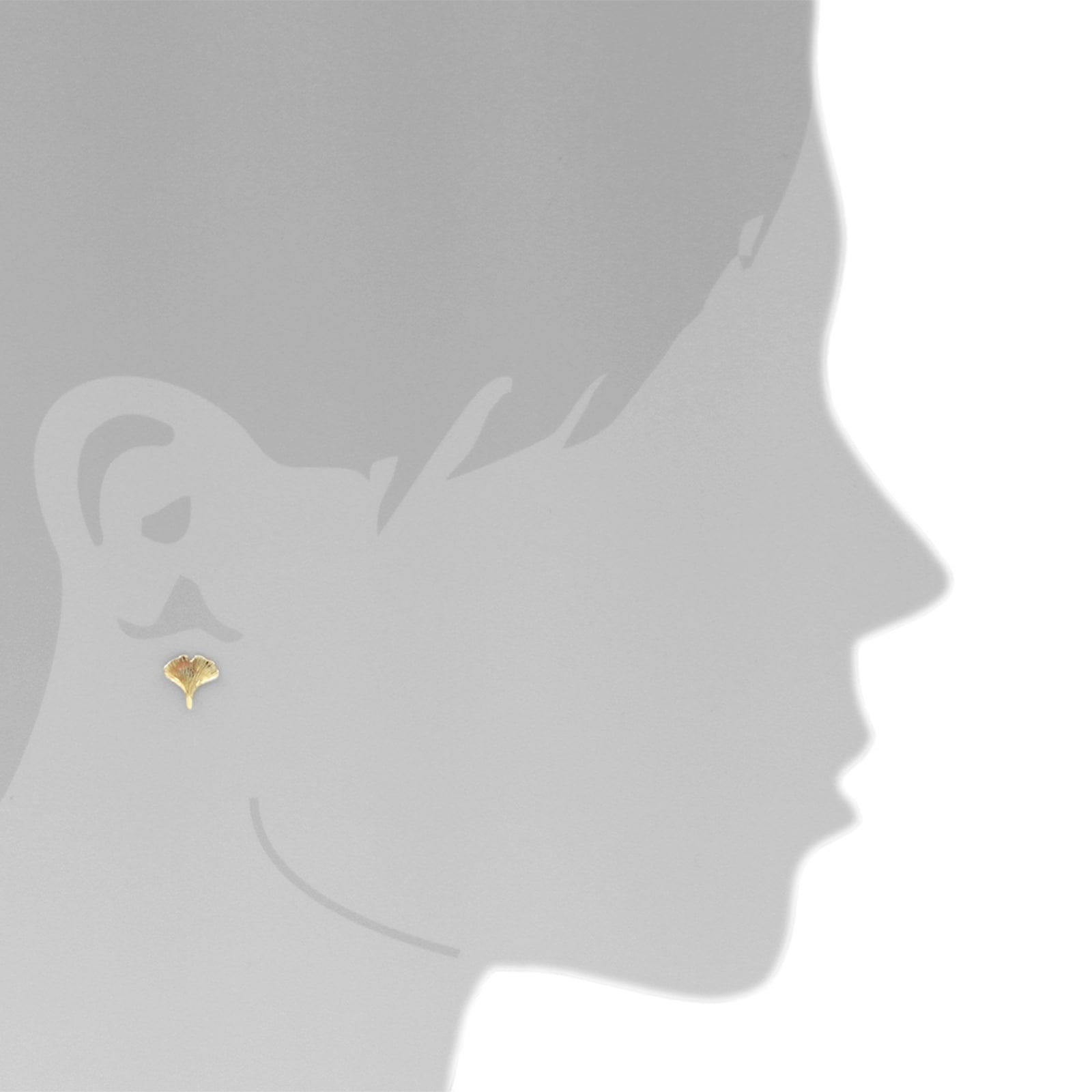 OSTSEE-SCHMUCK Paar Ohrstecker »- Ginkgoblatt - Gold 333/000 - ,«