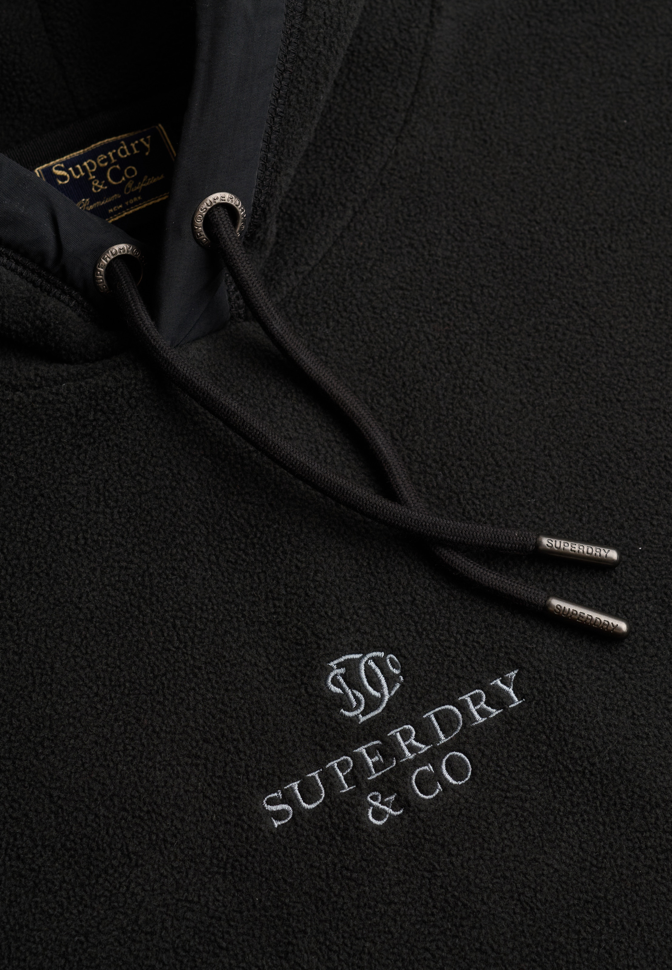 Superdry Kapuzensweatshirt »MICRO LOGO FLEECE HOOD«, Kunstfaser, loose fit
