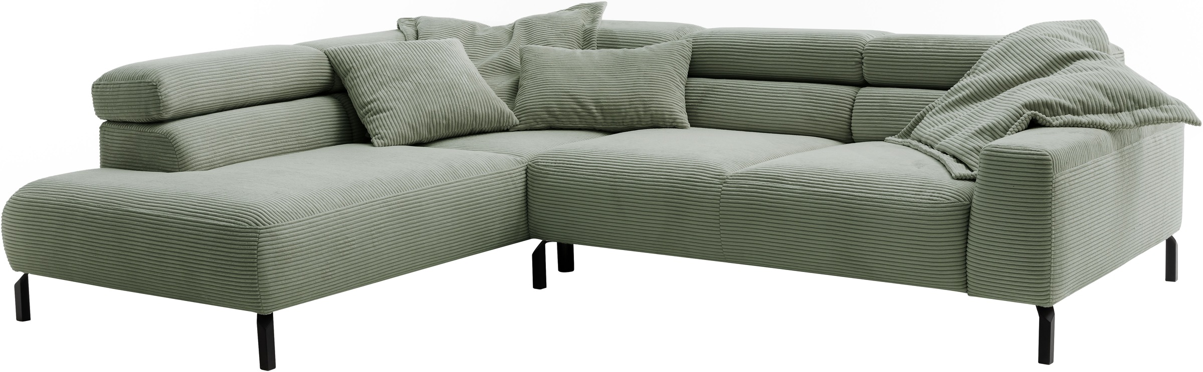 Places of Style Ecksofa »Antonelli, L-Form, incl. Kopfteilverstellung, Breite 276 cm«, wahlweise elektrische Sitztiefenverstellung
