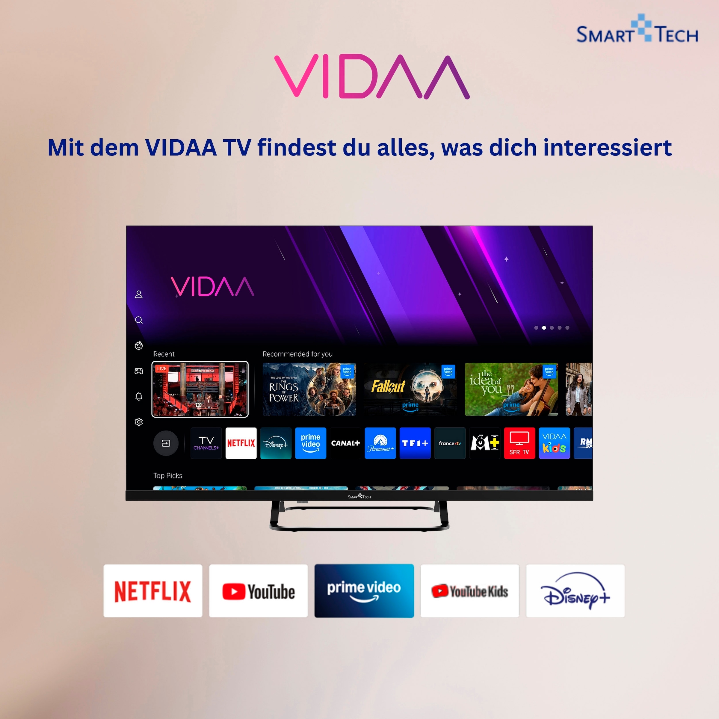 Smart Tech DLED-Fernseher »43FV02V« 108 cm/43 ″ Full HD Smart-TV