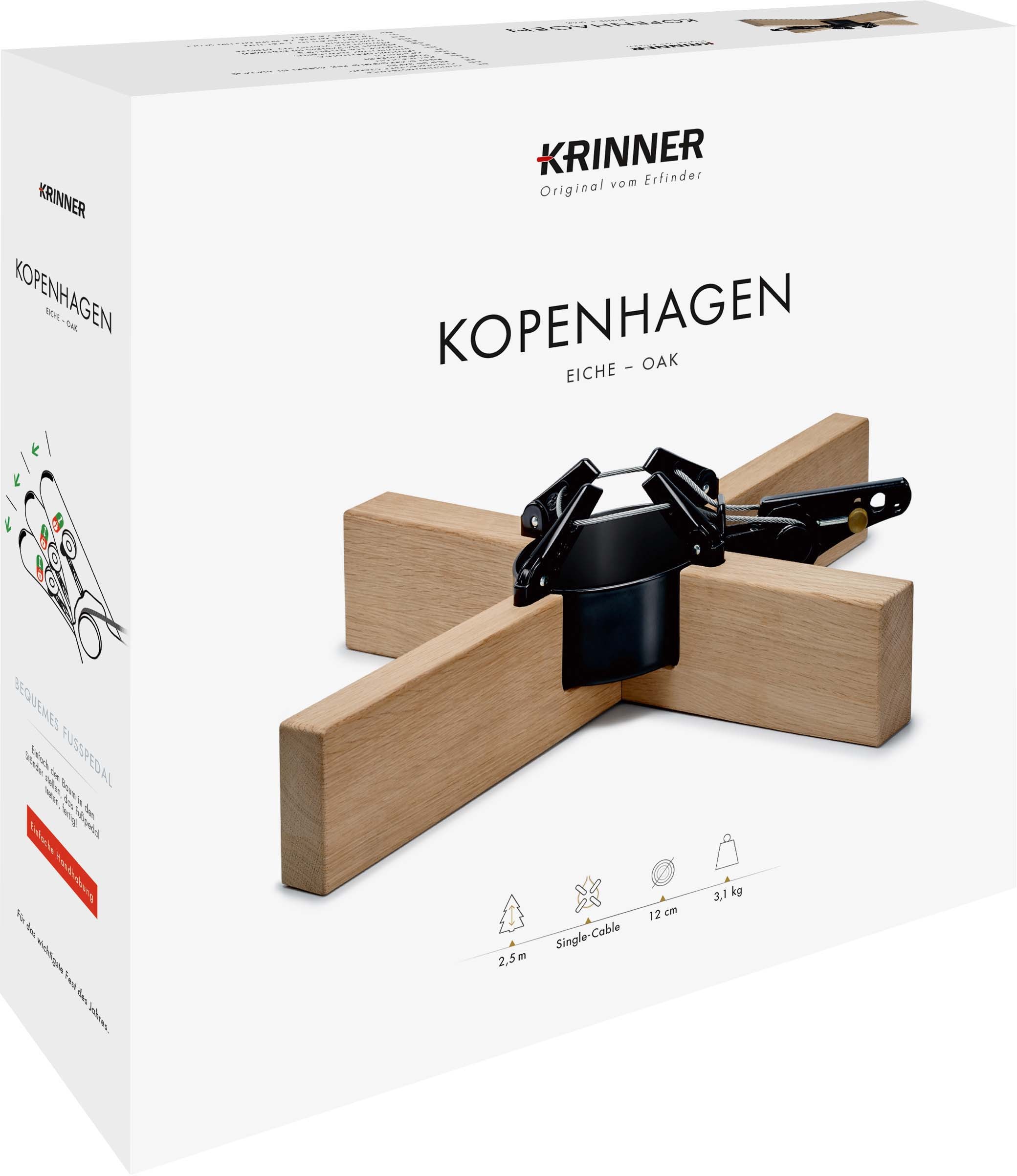 Krinner Christbaumständer »Kopenhagen Eiche, Weihnachtsdeko, Christbaumschmuck«, mit Fußhebel/- und Einseiltechnik