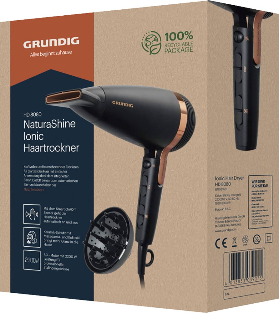 Grundig Ionic-Haartrockner »HD 8080«, 2300 W, 3 Aufsätze, NaturaShine