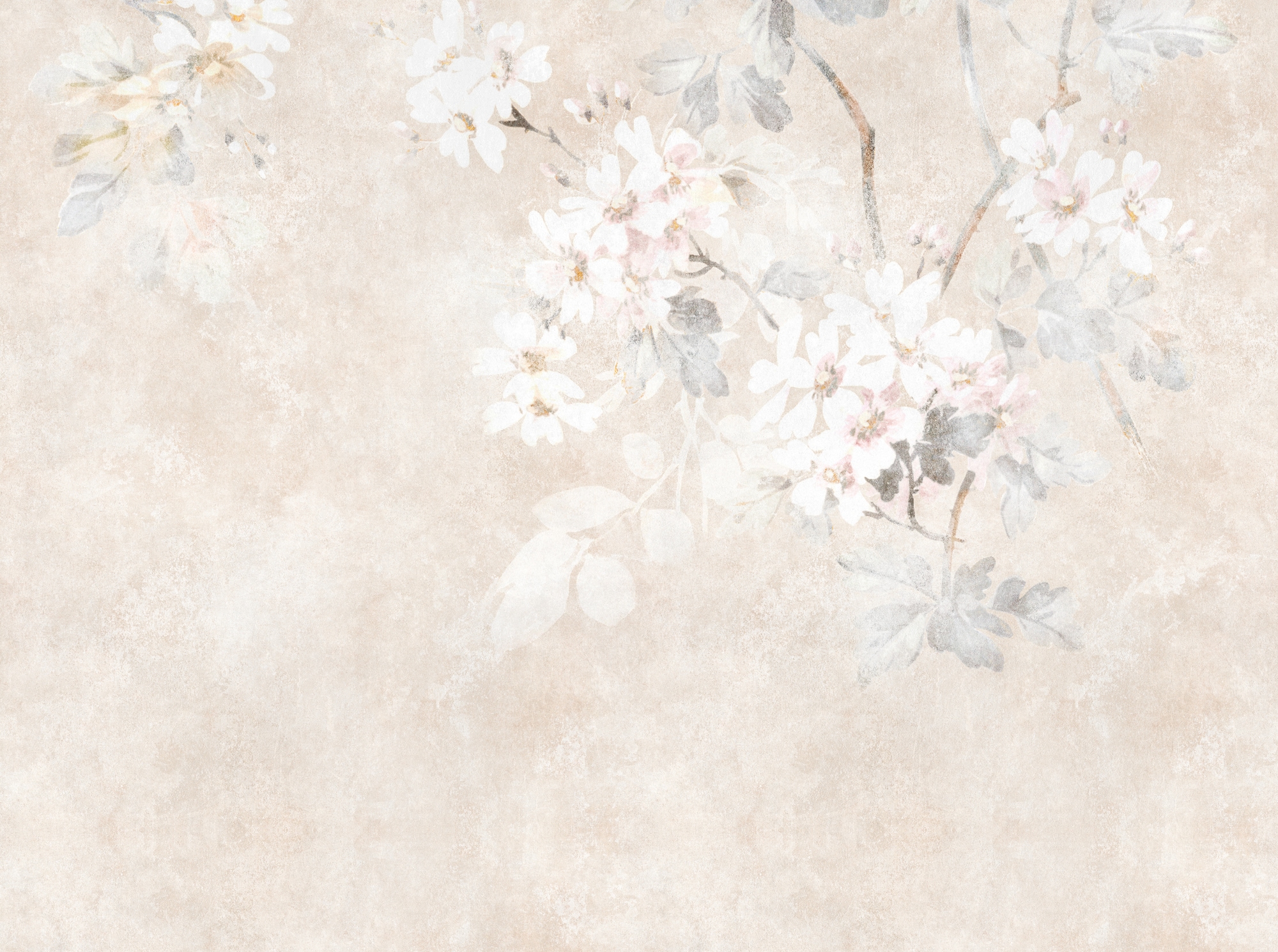 living walls Fototapete »THE WALL III florale Tapete Motivtapete Blumen Blumen« matt glatt Vliestapete Betonwand für Schlafzimmer Küche Wohnzimmer Floral Design