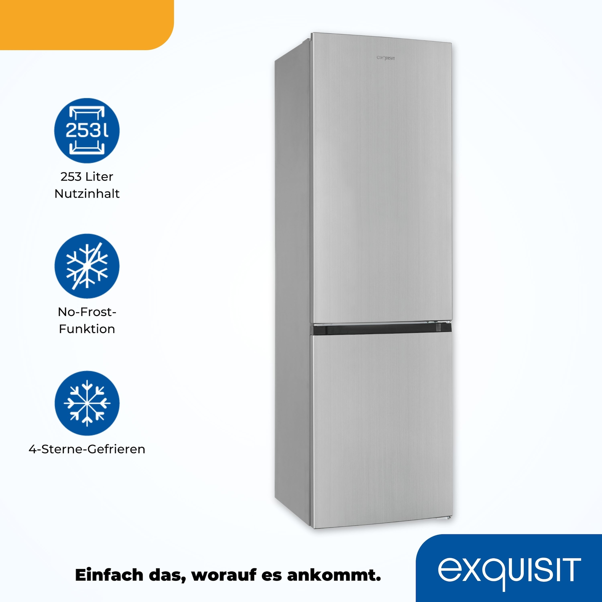 exquisit Kühl-/Gefrierkombination »KGC265-70-NF-040C«, Energieeffizienzklasse C, 253 Liter Nutzinhalt, Total NoFrost
