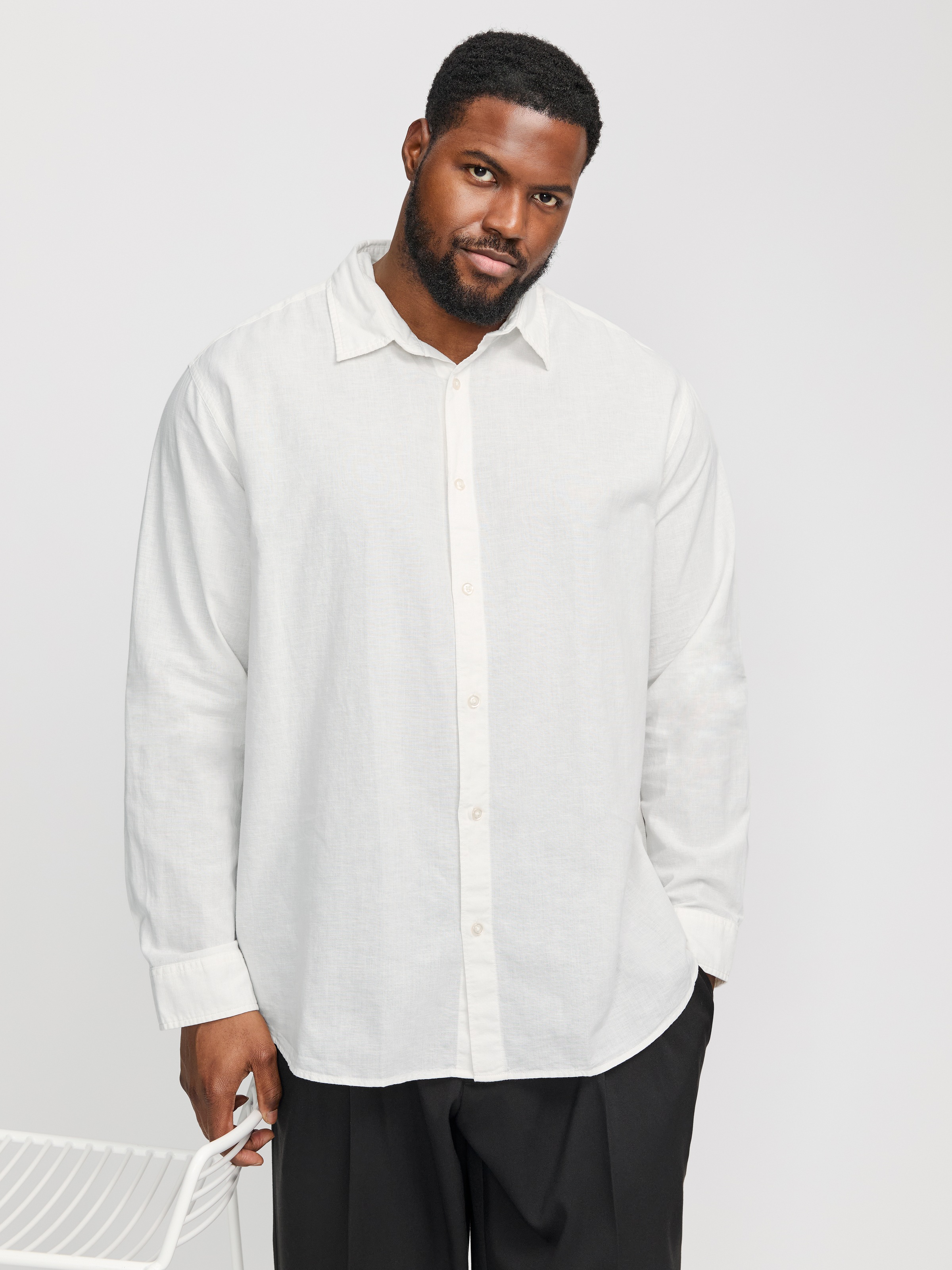 Jack & Jones PlusSize Langarmhemd »JJEBREEZE SHIRT LS SN PLS«, mit Hemdkragen