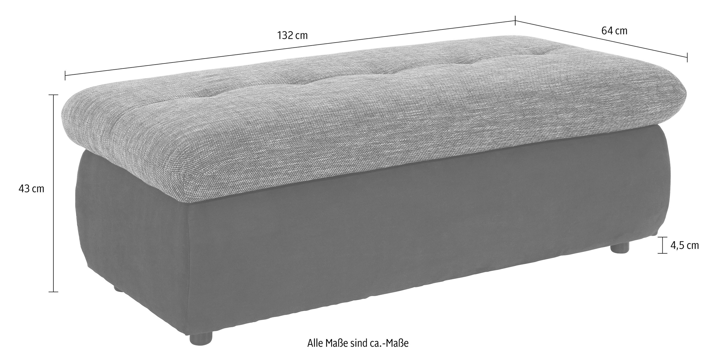 TRENDMANUFAKTUR Hocker, mit Stauraumfach