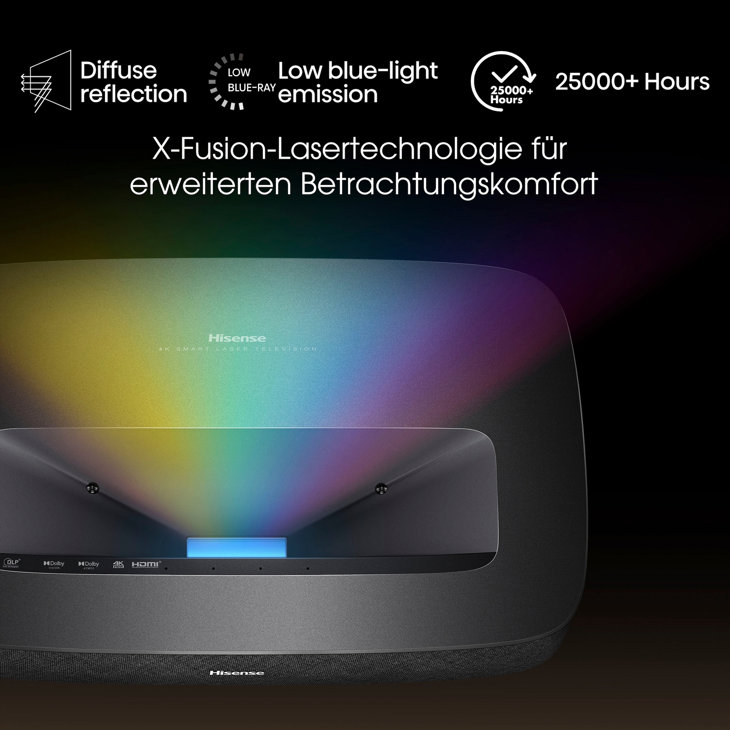 Hisense DLP-Beamer Dolby 90L5HD Garantie Laser UNIVERSAL Daylight (90 4K, Game XXL Screen HDR, Zoll) Atmos »Hisense | Projektor«, Jahre 3 Mode, ➥