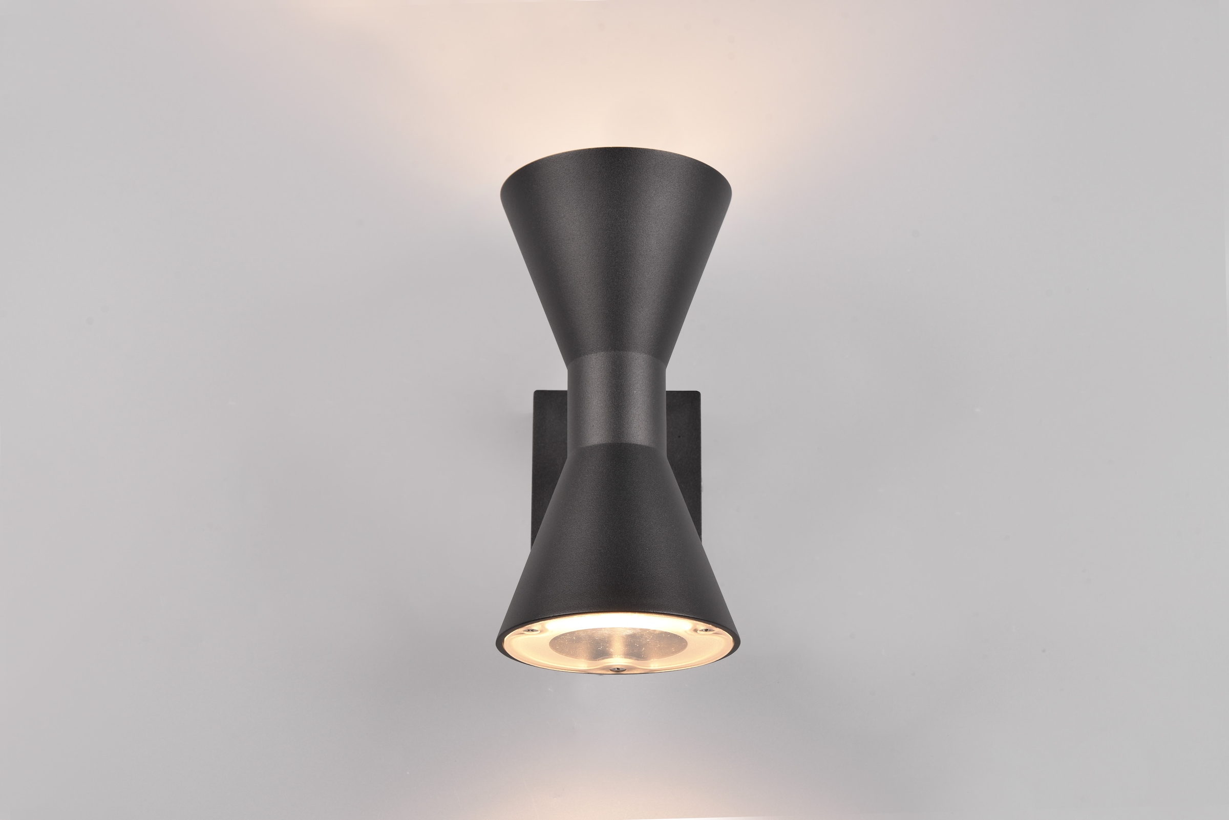 TRIO Leuchten Außen-Wandleuchte »ARDAS, up-and-down Licht Fassadenleuchte, exkl 2x GU10 max 10W, IP44« GU10 1 Stk. warmweiß - kaltweiß Outdoor Wandlampe in Sanduhr-Form, für Garten Terrasse Haustür Lampe