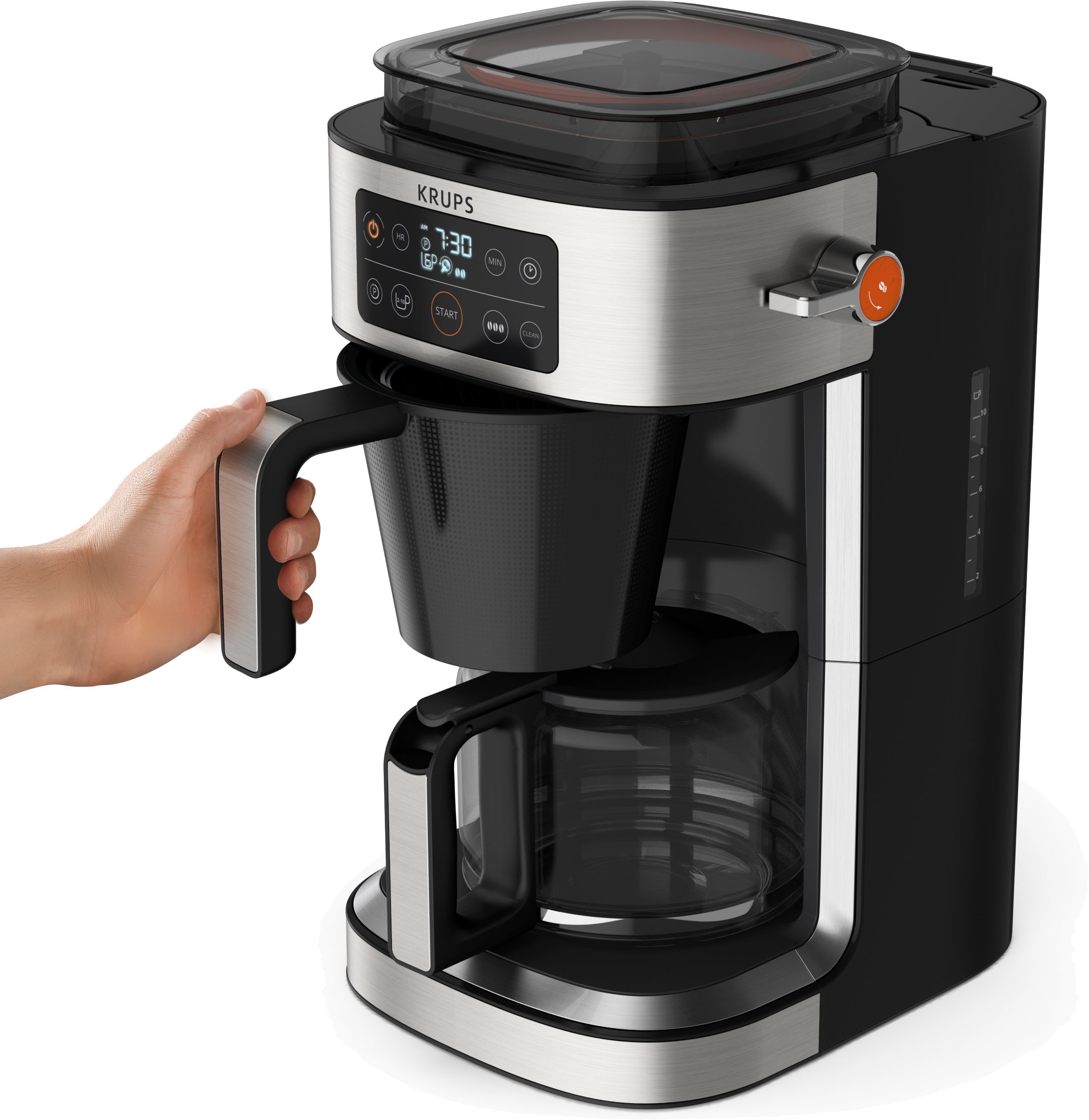 Kaffeekanne, Garantie für Jahren integrierte Krups zu Partner«, »KM760D Kaffee XXL frischen l 400 Kaffee-Vorratsbox 3 Filterkaffeemaschine Aroma bis g mit 1,25