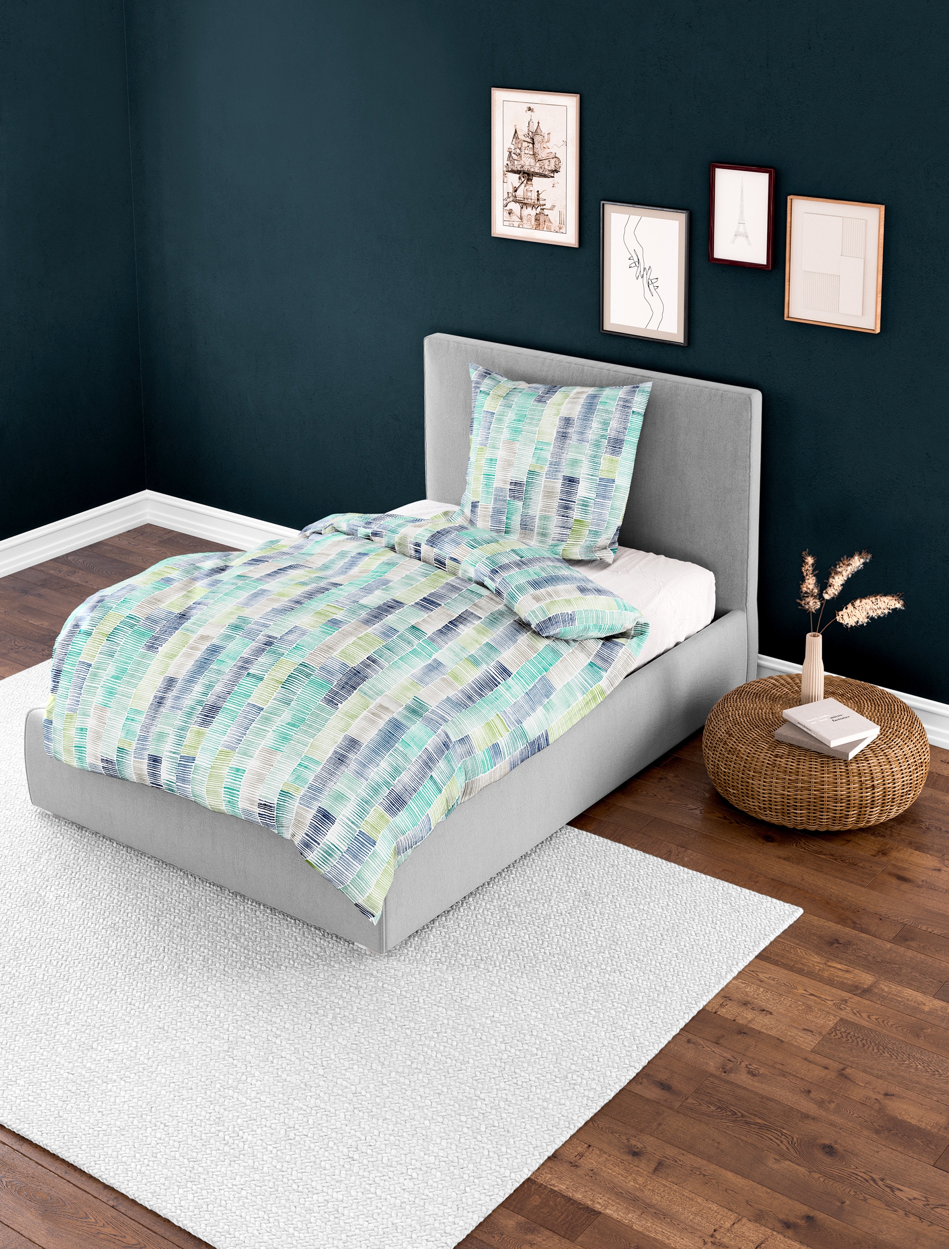 BIERBAUM Bettwäsche »3528« 2 Stk. Mako-Satin, 100 % Baumwolle, pflegeleicht