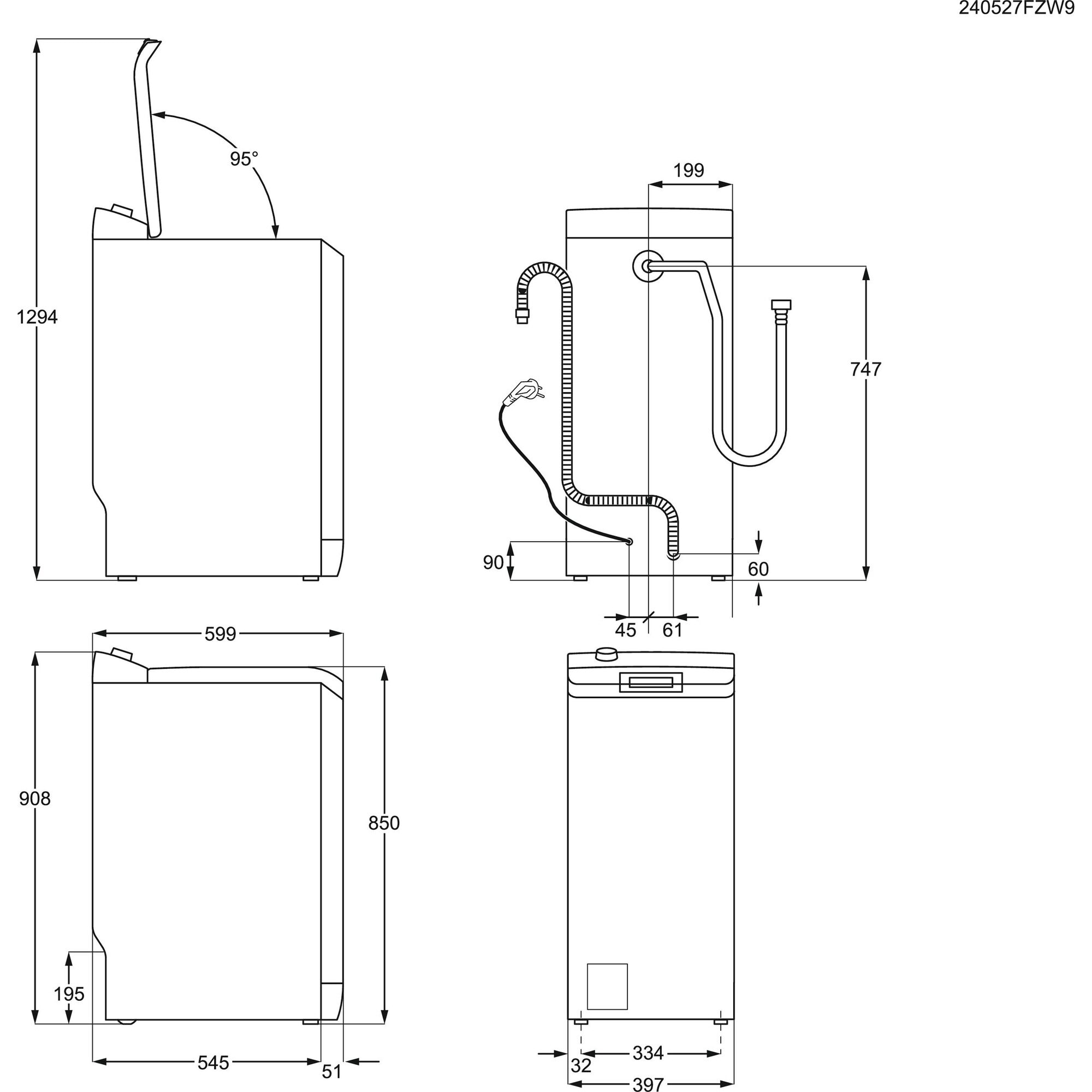 AEG Waschmaschine Toplader »LTR6N40270«, 7 kg, 1200 U/min