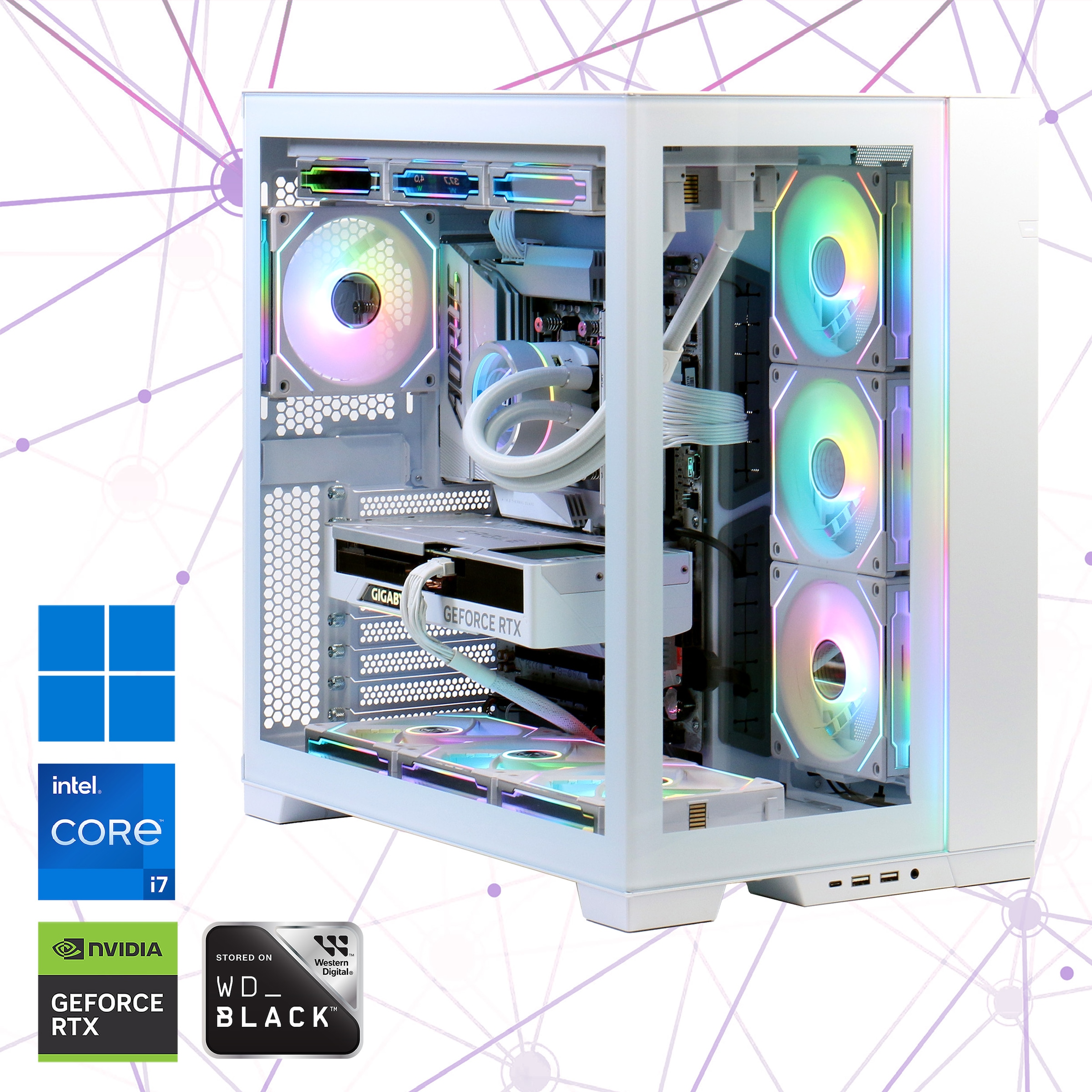 Gaming-PC »Pure White 7356«, DDR5 RAM; PCIe Gen4; Windows 11