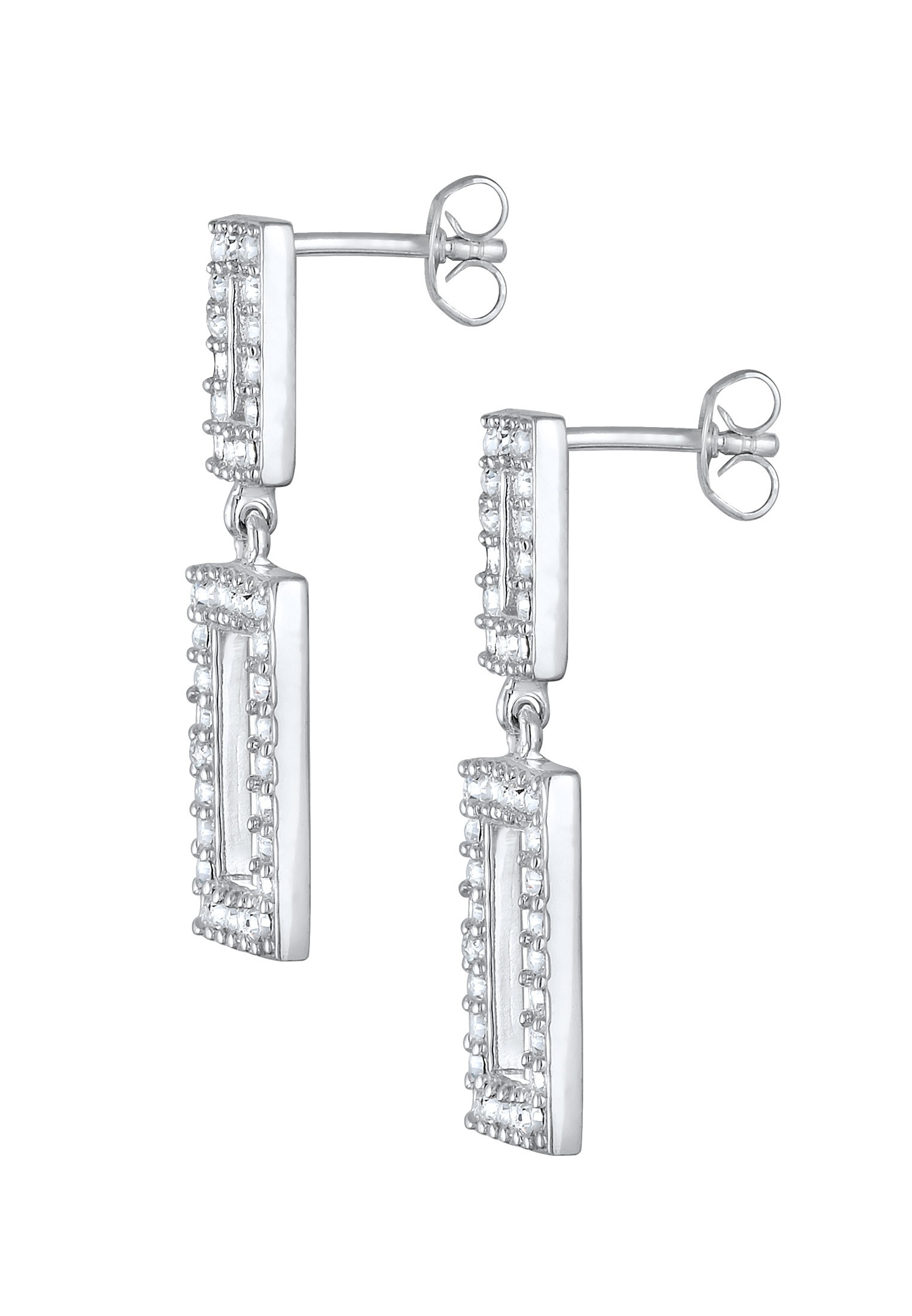 Elli Premium Paar Ohrstecker »Ohrringe Ohrhänger Kristalle Modern Geo Form 925 Silber«