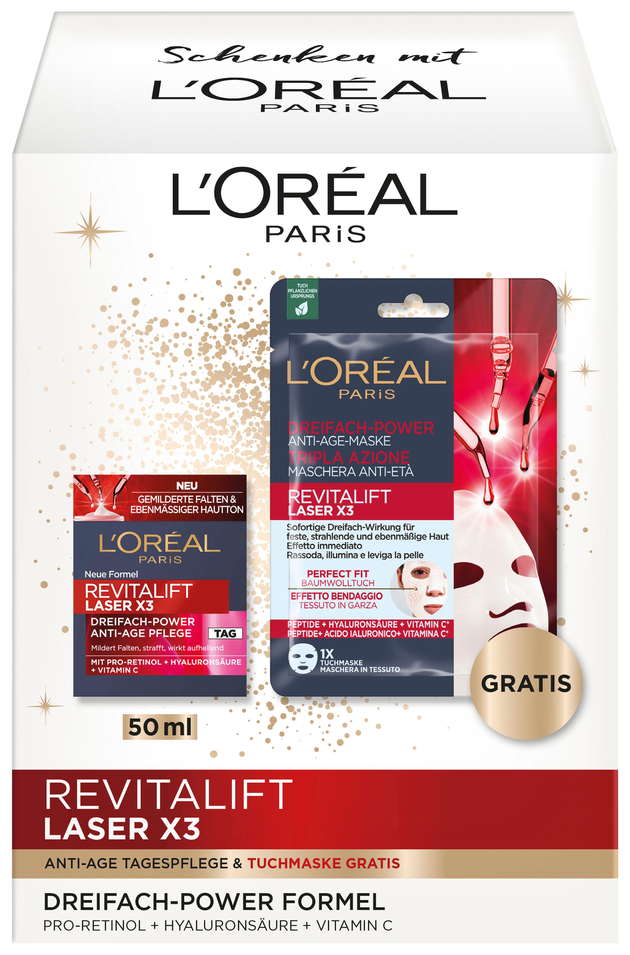 L'ORÉAL PARIS Gesichtspflege-Set »Revitalift Laser Gesichtspflegeset«, mit Hyaluron
