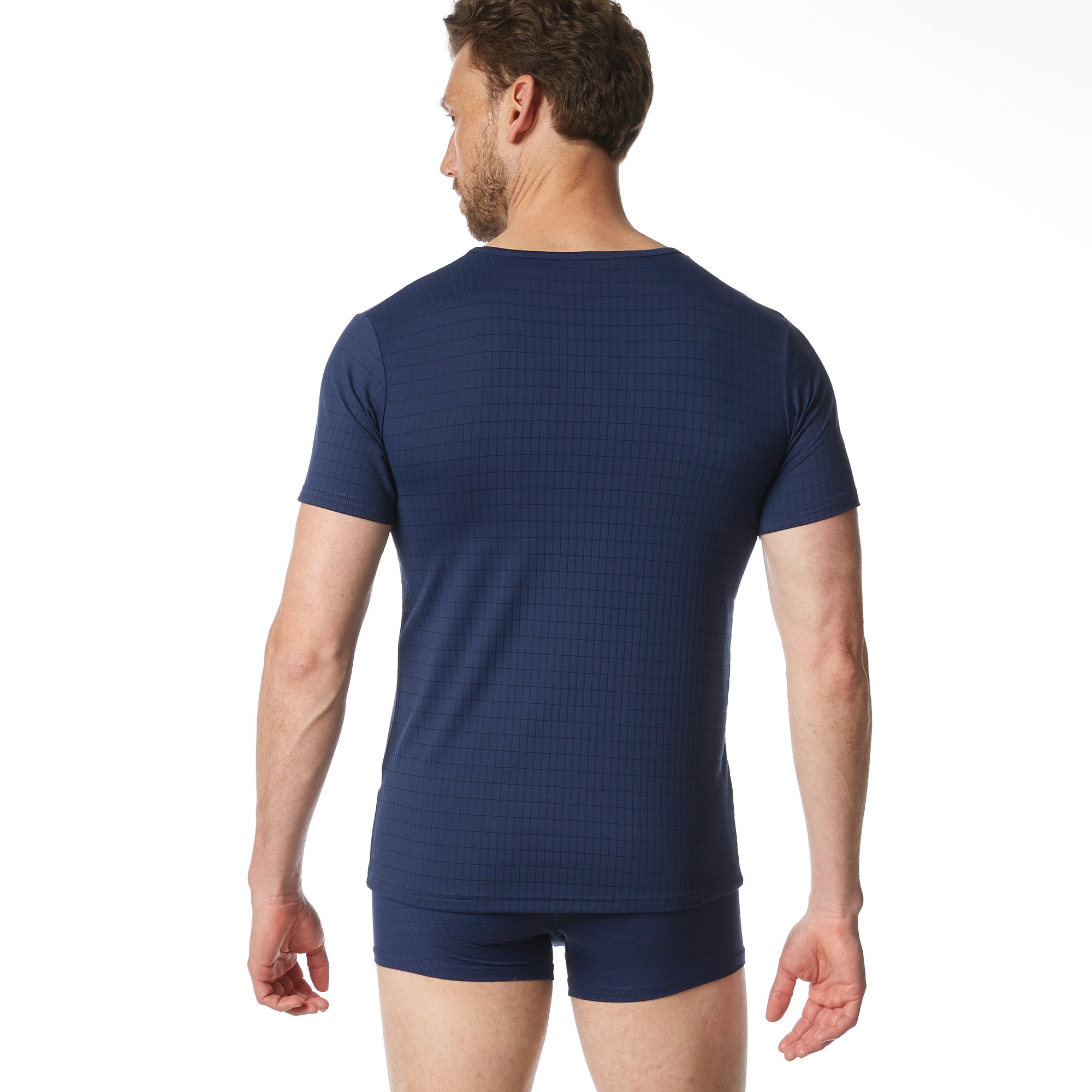 Bruno Banani V-Shirt »CHECK LINE 2.0« Pique Optik, Kurzarm, V-Neck, Cotton-Mix