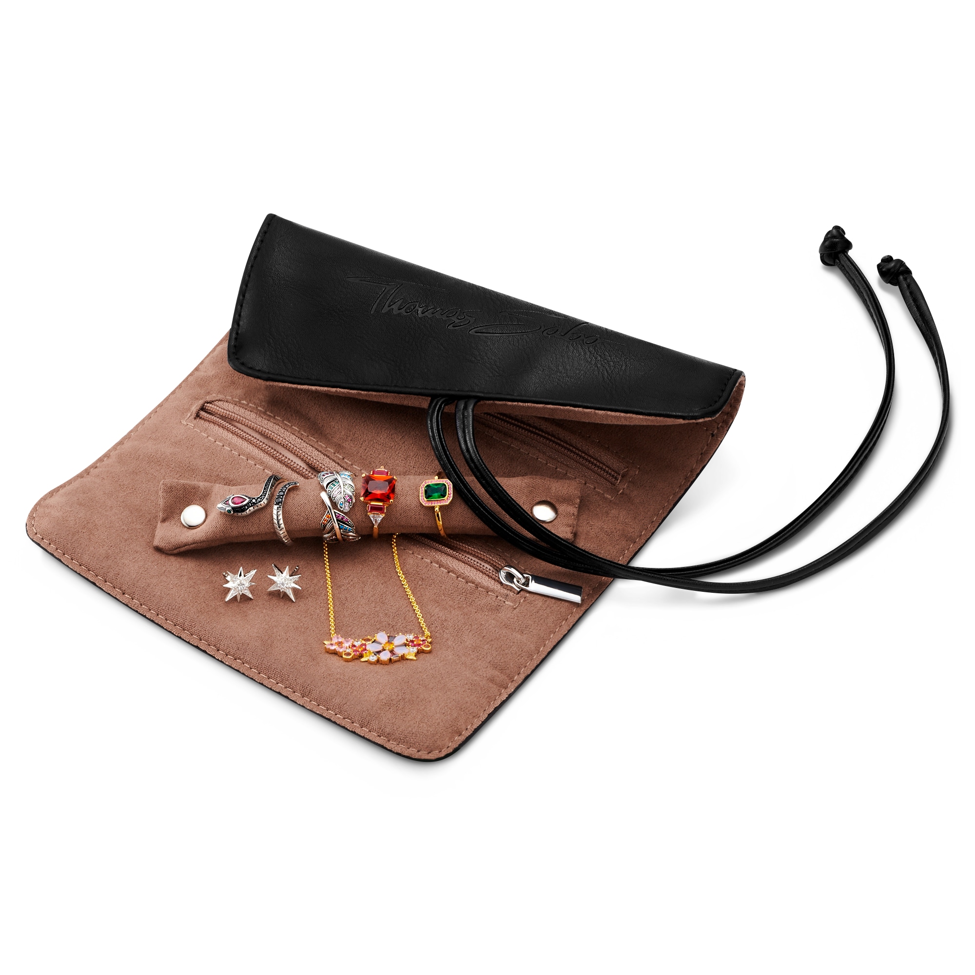 THOMAS SABO Schmuckrolle »schwarz, Reiseetui, Schmuckaufbewahrung, Geschenk, CASE006«